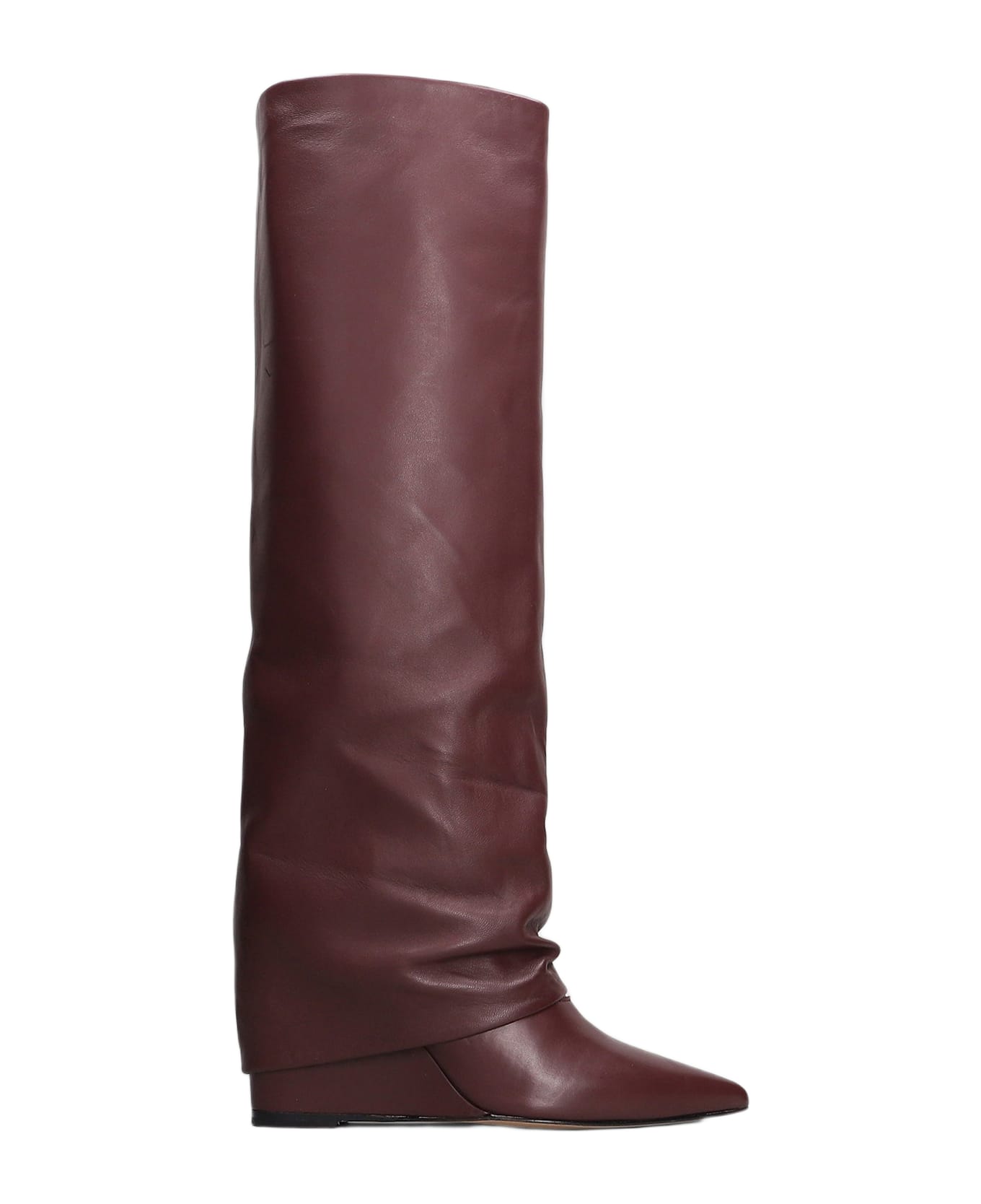 The Seller High Heels Boots In Bordeaux Leather - bordeaux