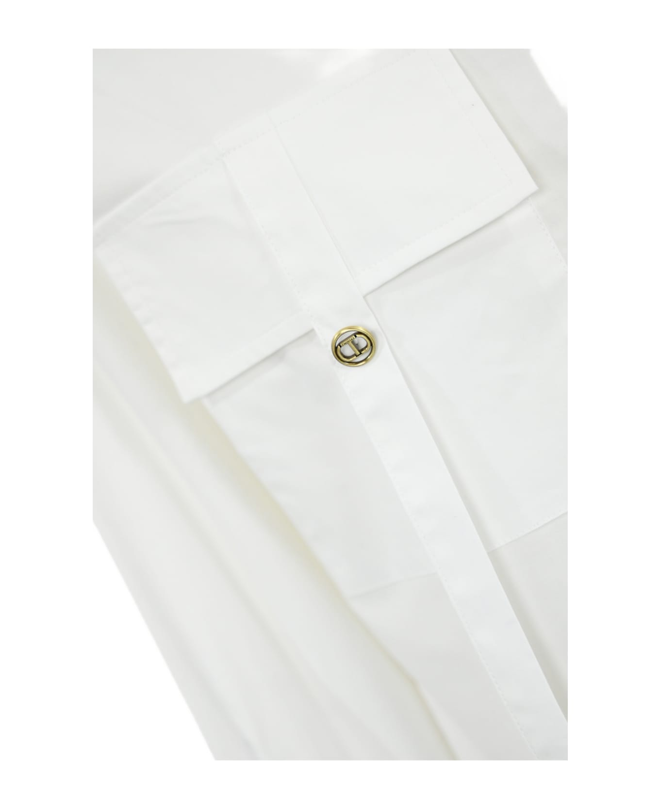 TwinSet Cotton Poplin Shirt - BIANCO OTTICO