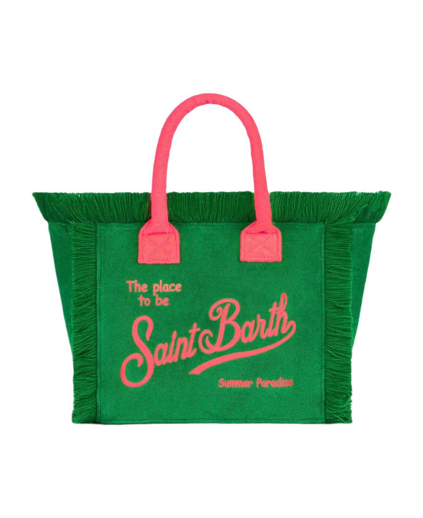 MC2 Saint Barth Colette Green Terry Handbag With Saint Barth Logo - GREEN