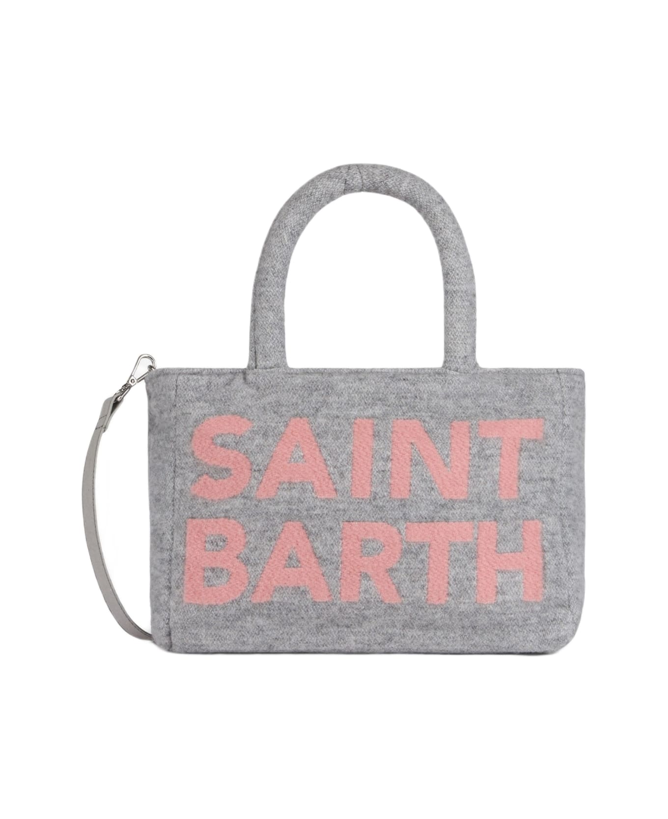 MC2 Saint Barth Soft Wooly Clarine Handbag With Jacquard Maxi Logo - GREY