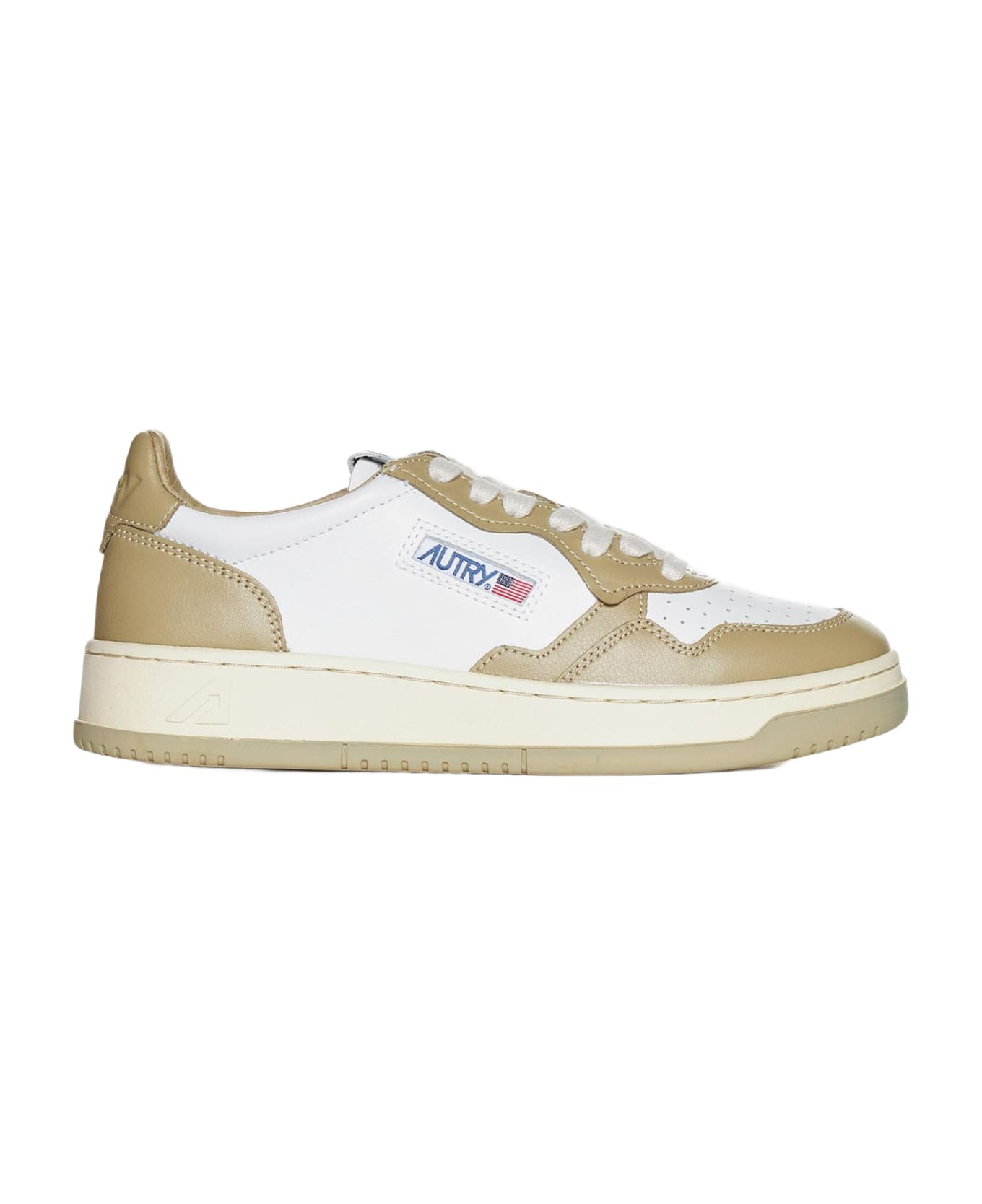 Autry Medalist Leather Low-top Sneakers - Wht mud