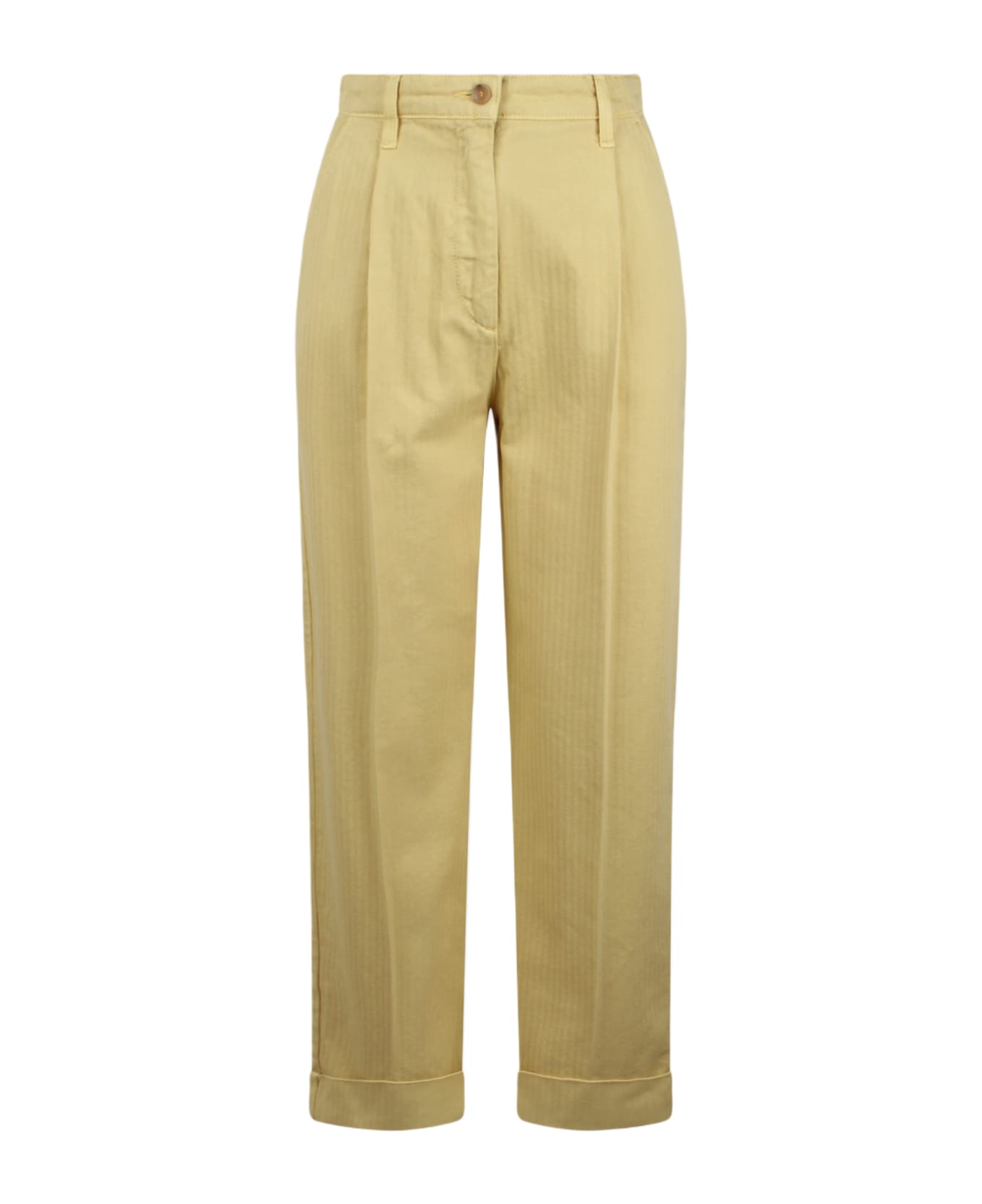 Etro Cropped Chino Trousers - Yellow & Orange