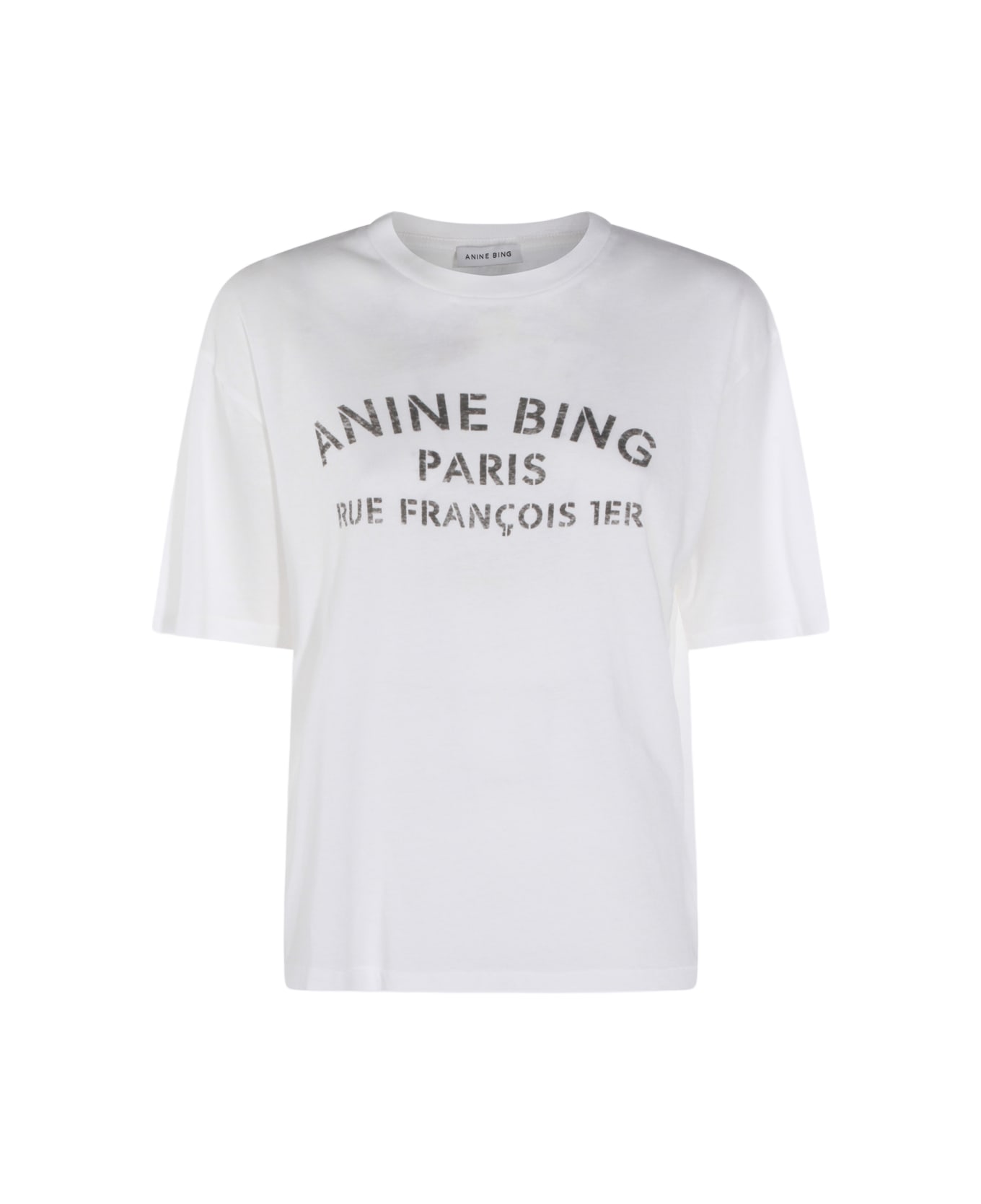 Anine Bing Ivory Cotton T-shirt - ivory