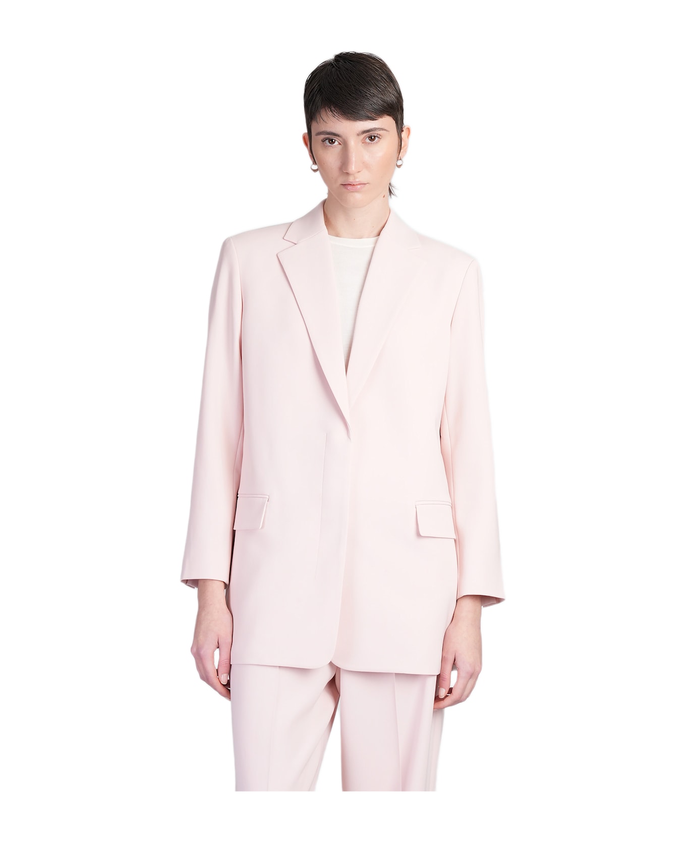 Theory Blazer In Rose-pink Triacetate - rose-pink