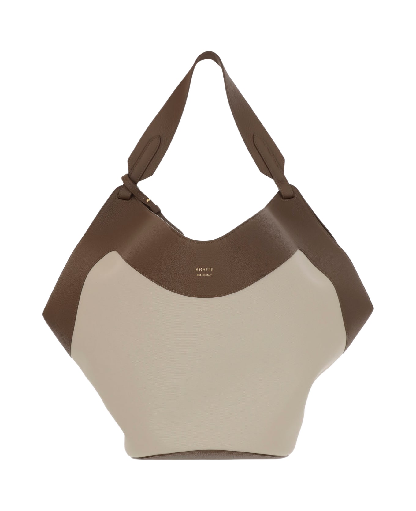 Khaite Medium Lotus Tote - CREAM / DARK OLIVE