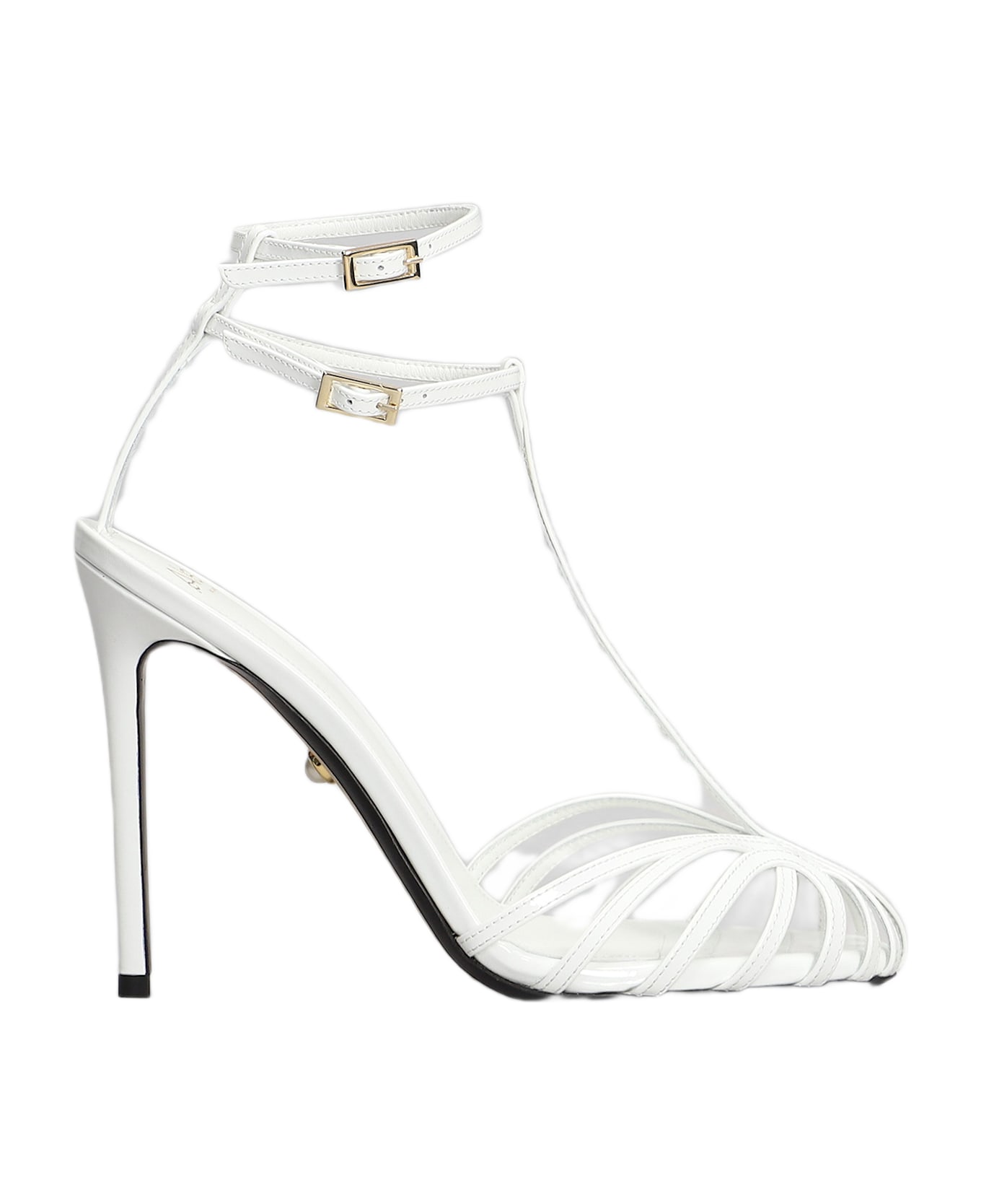 Alevì Stella 110 Sandals In White Patent Leather - white