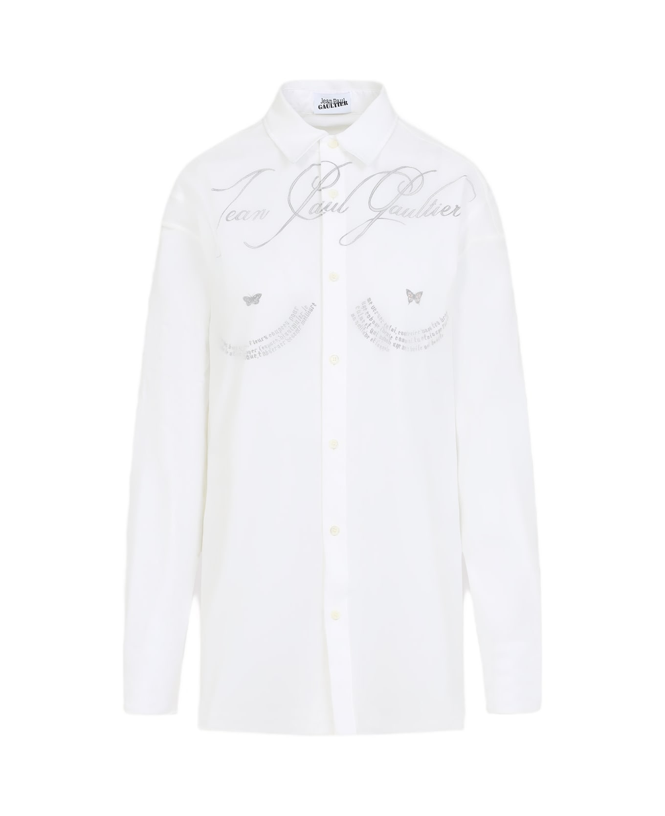 Jean Paul Gaultier Ls Double Layer Shirt - Black White