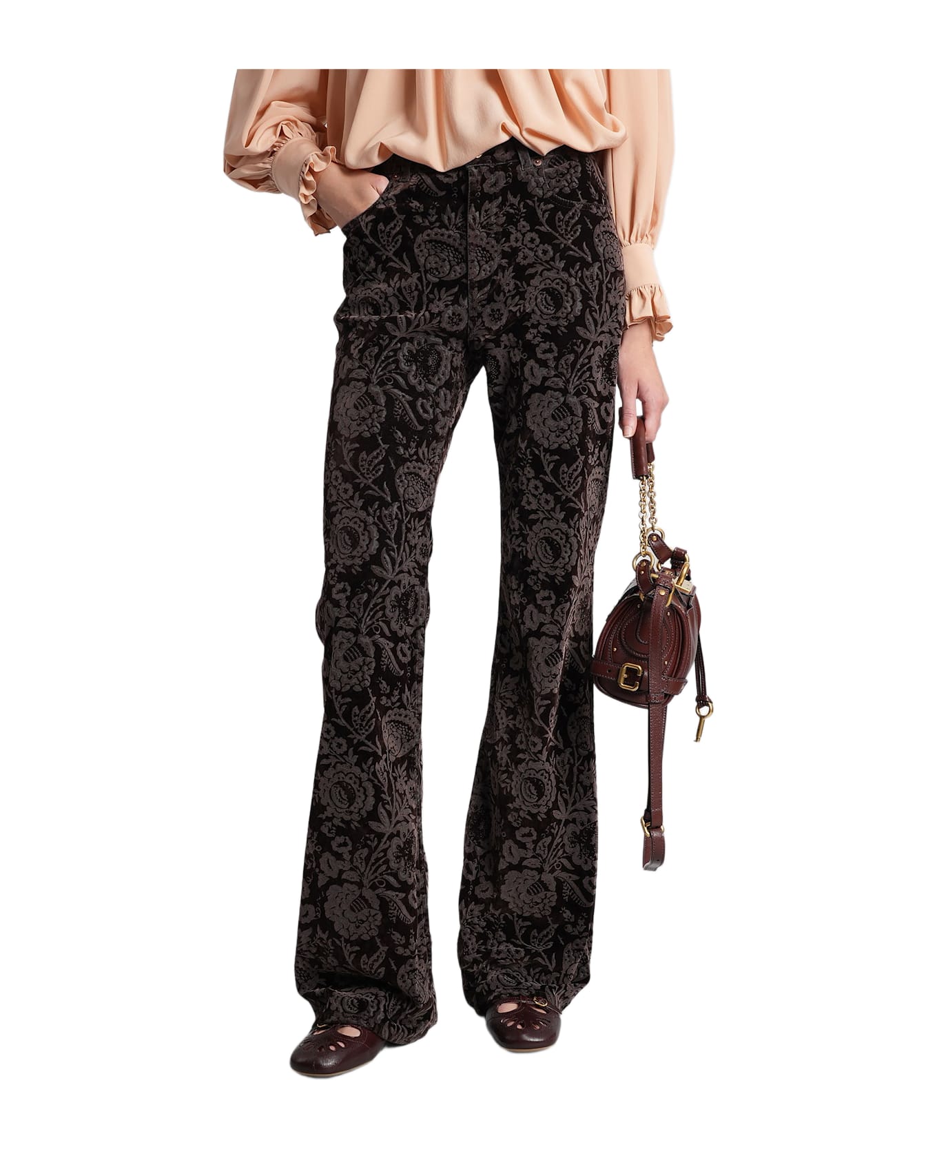 Chloé Pants In Brown Velvet - brown