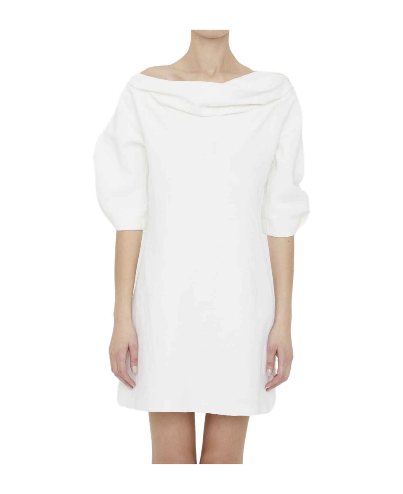 Jil Sander Linen And Viscose Dress - WHITE