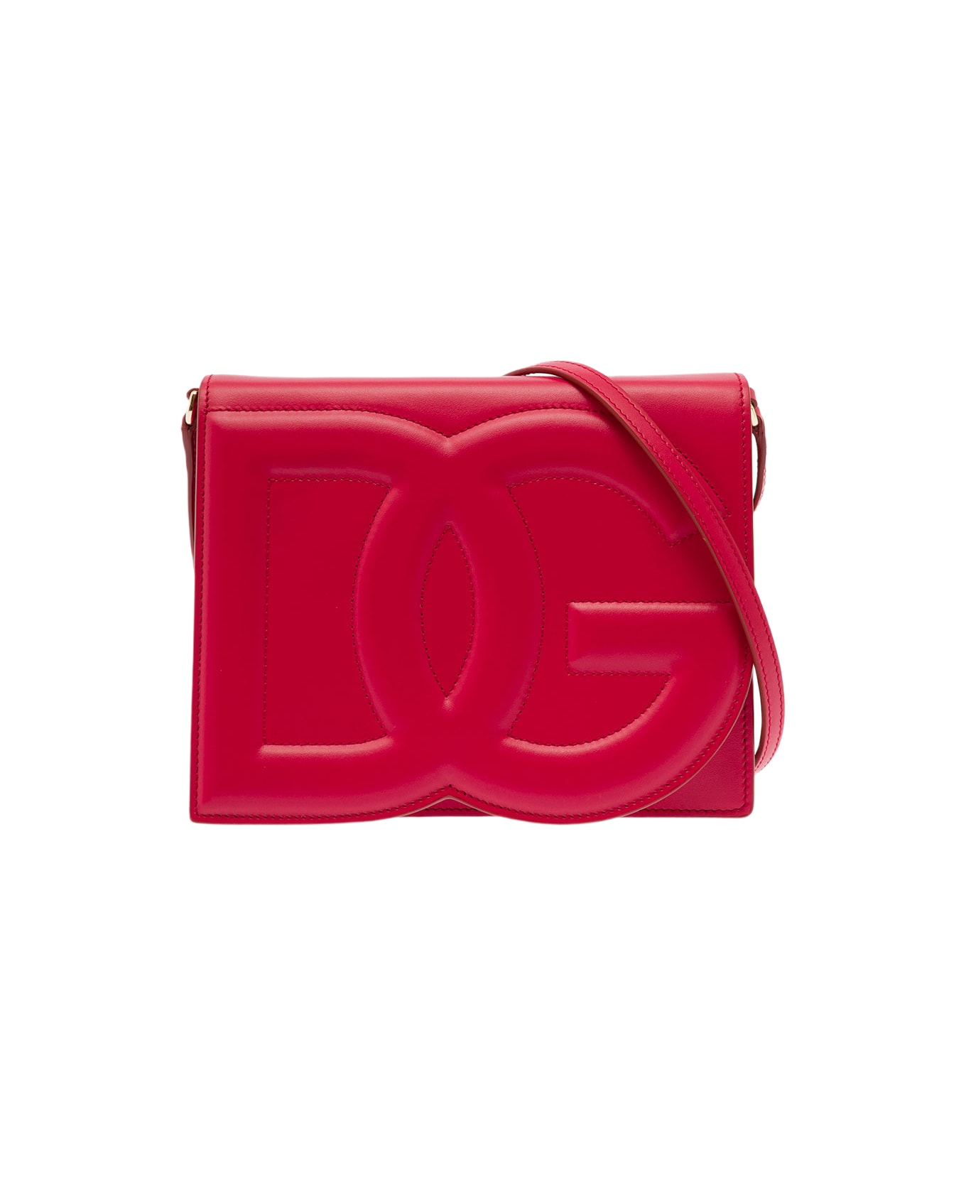Dolce & Gabbana 'dg Logo Bag' Red Crossbody Bag In Leather Woman - Red
