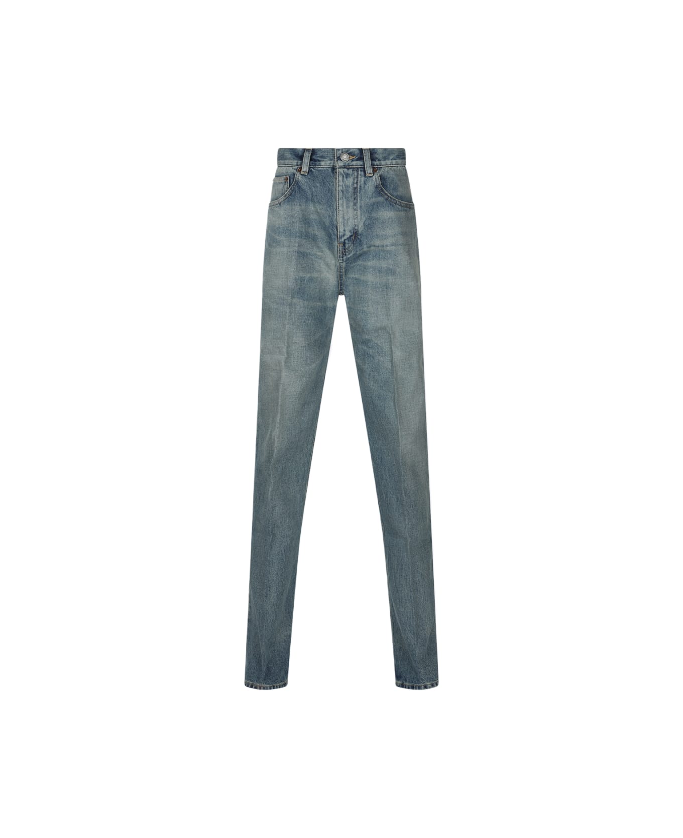 Saint Laurent Blue Cotton Jeans - BENJAMINBLUE