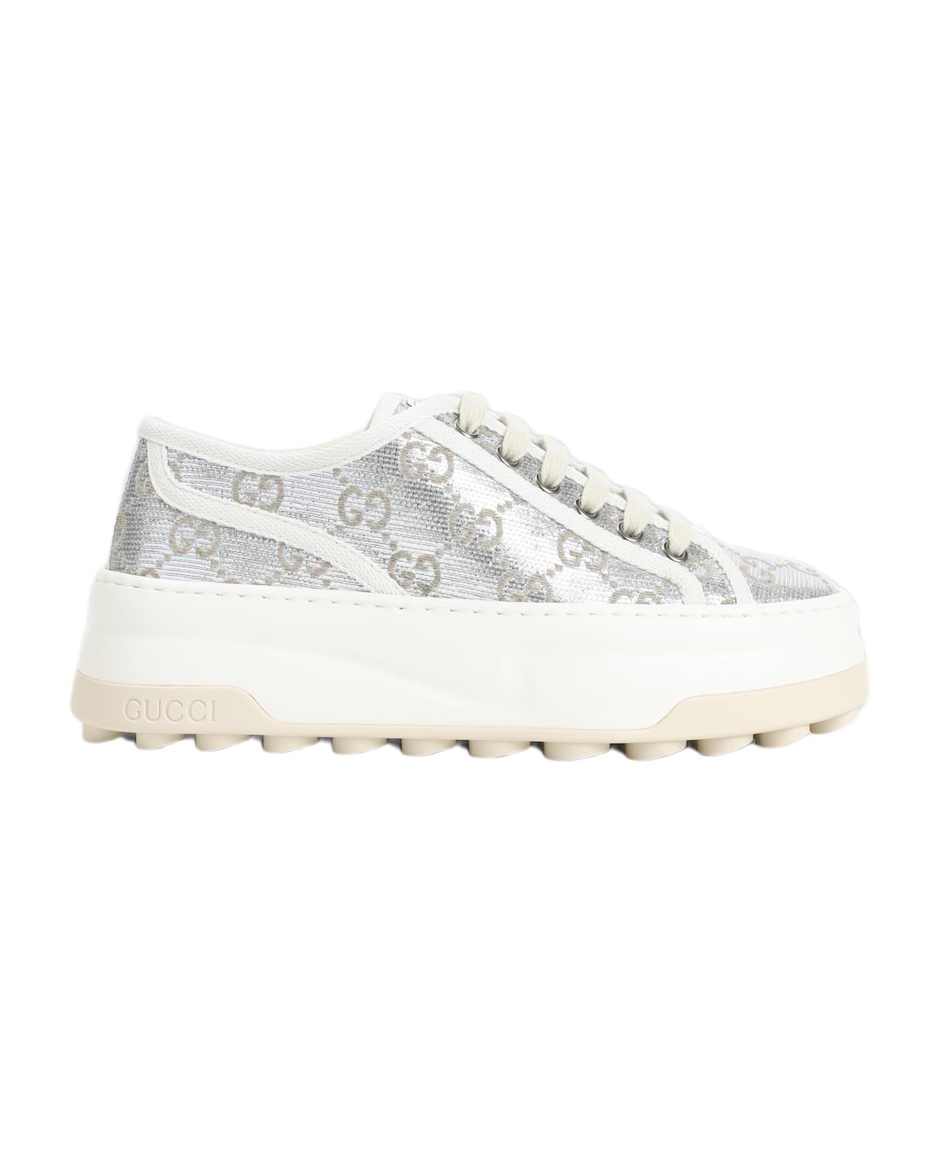 Gucci Gg Trainer Sneakers - Silver Natural
