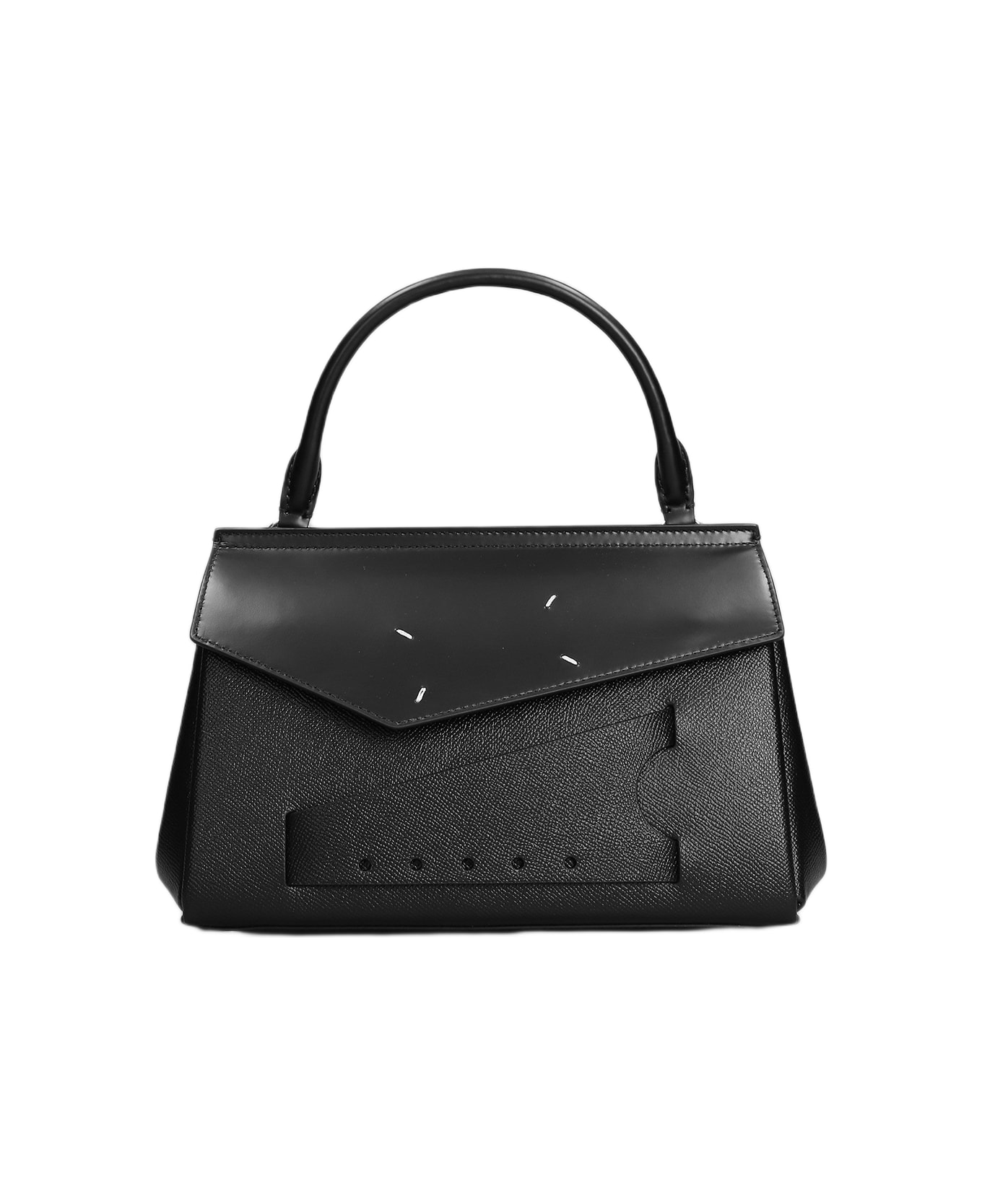 Maison Margiela Snatched Small Hand Bag In Black Leather - black