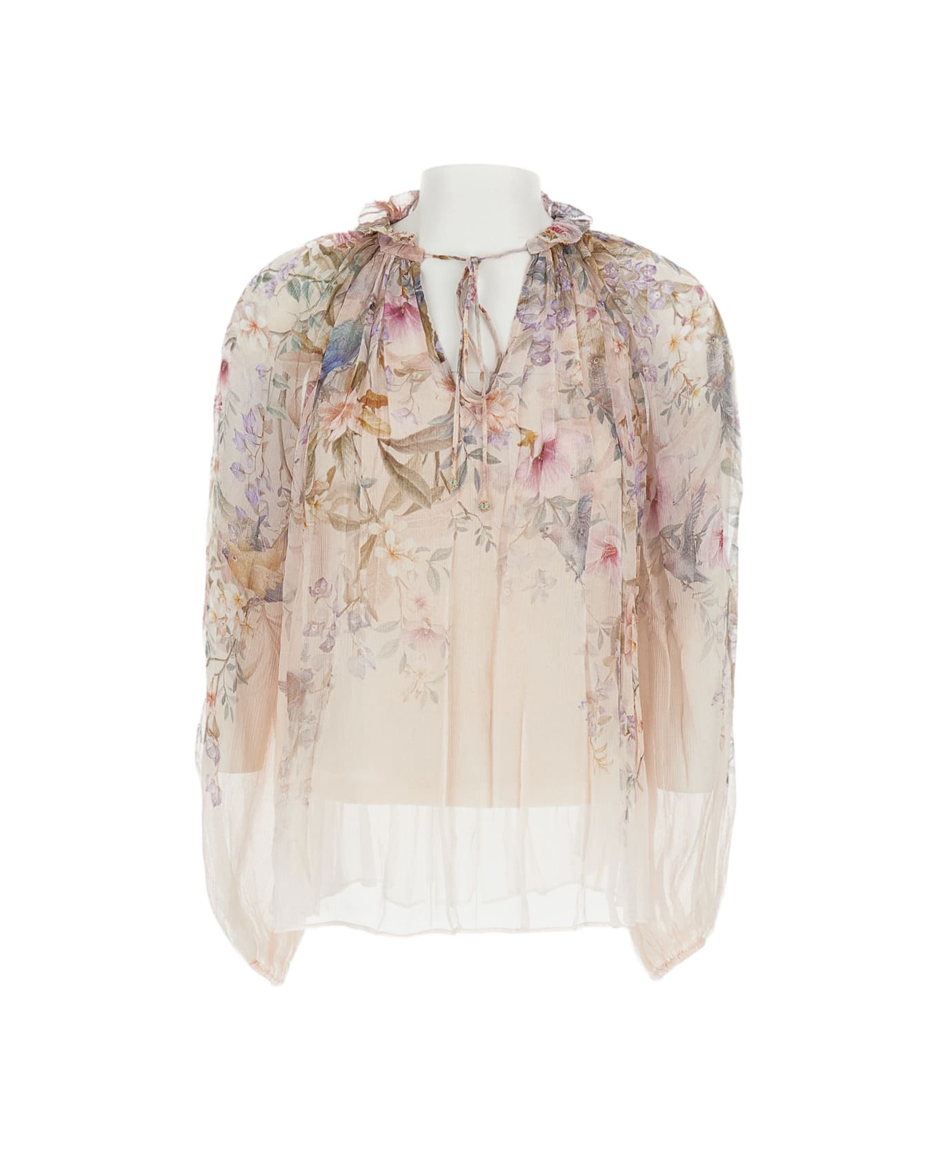 Zimmermann Top Rebellion Billow Blouse - Beige