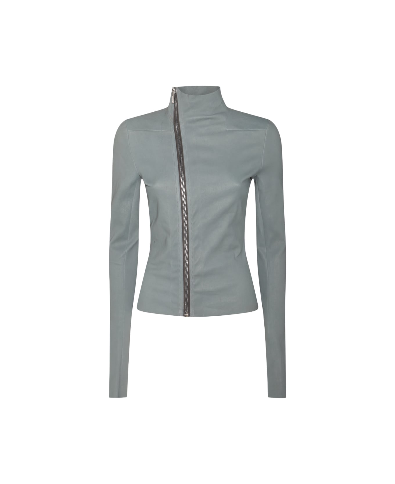 Rick Owens Grey Leather Casual Jacket - MOUTHWASH