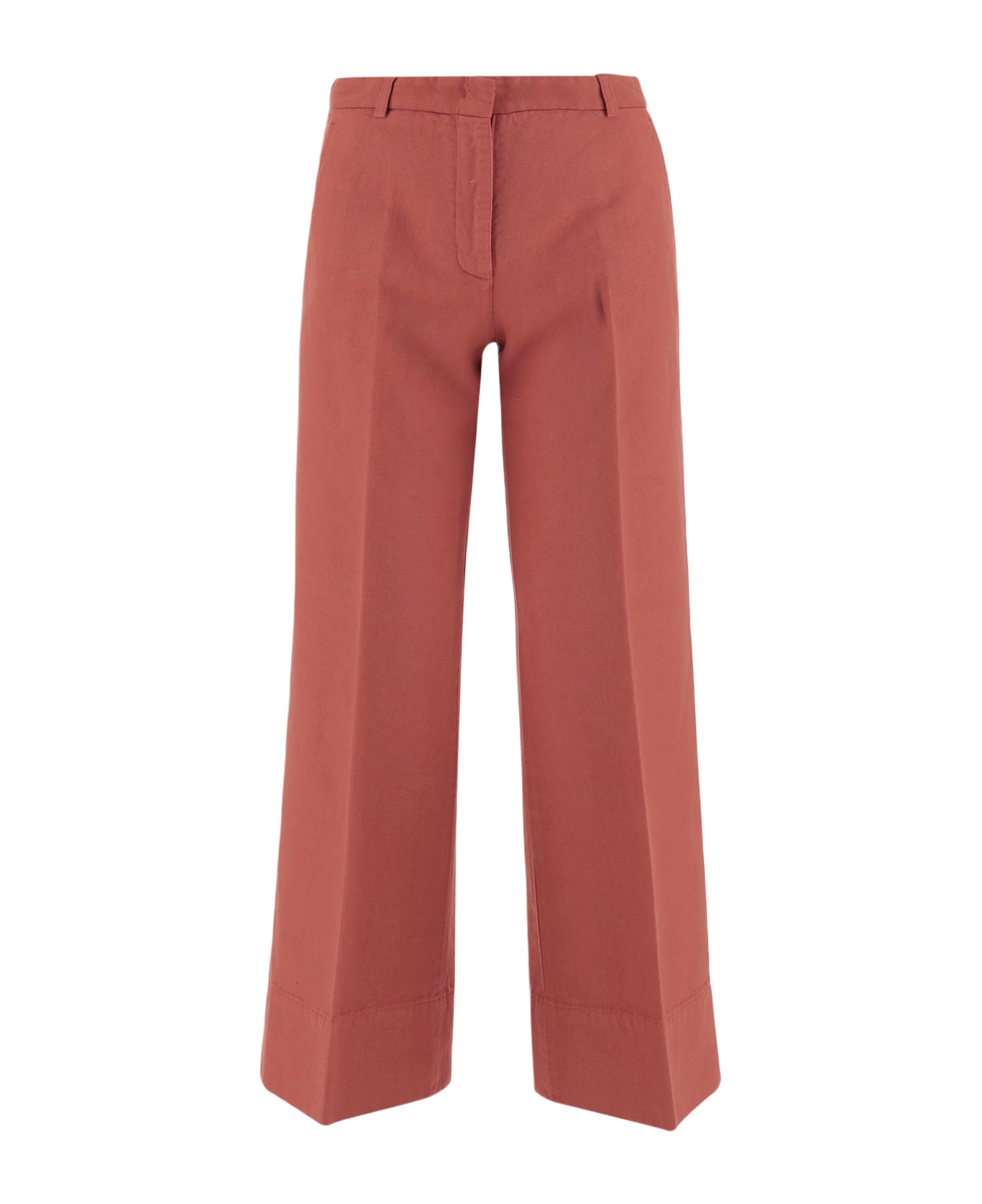 QL2 Linen And Cotton Pants - Orange