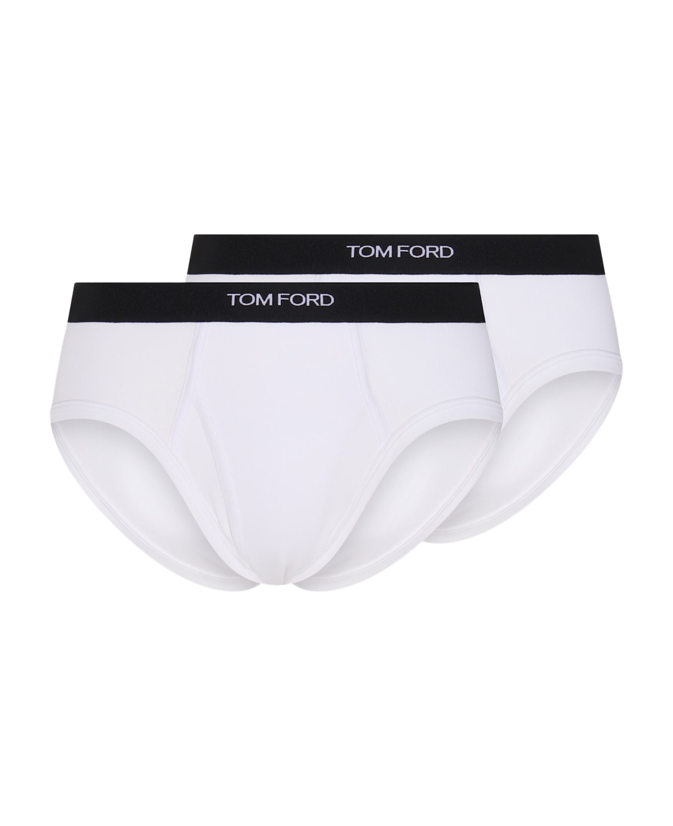 Tom Ford White Cotton Two-pack Briefs - WHITE ショーツ