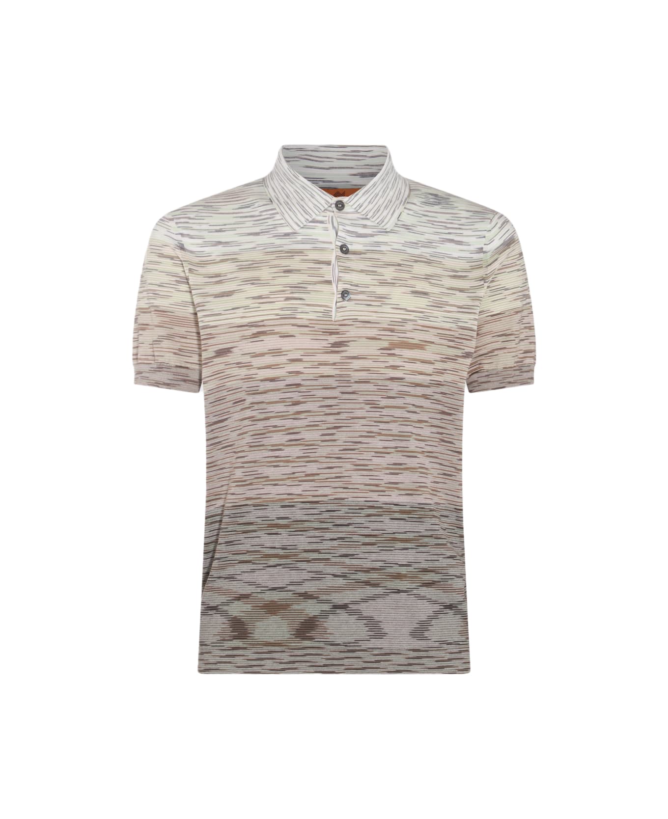 Missoni Beige Multicolour Cotton Polo Shirt - DEGRADED SPACE DYE WITH BEIGE ポロシャツ