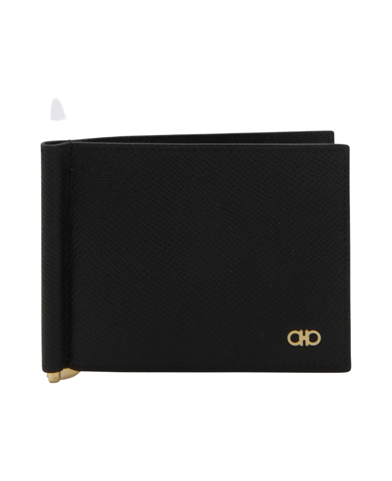 Ferragamo Black Leather Wallet - BLUE GRAPHITE