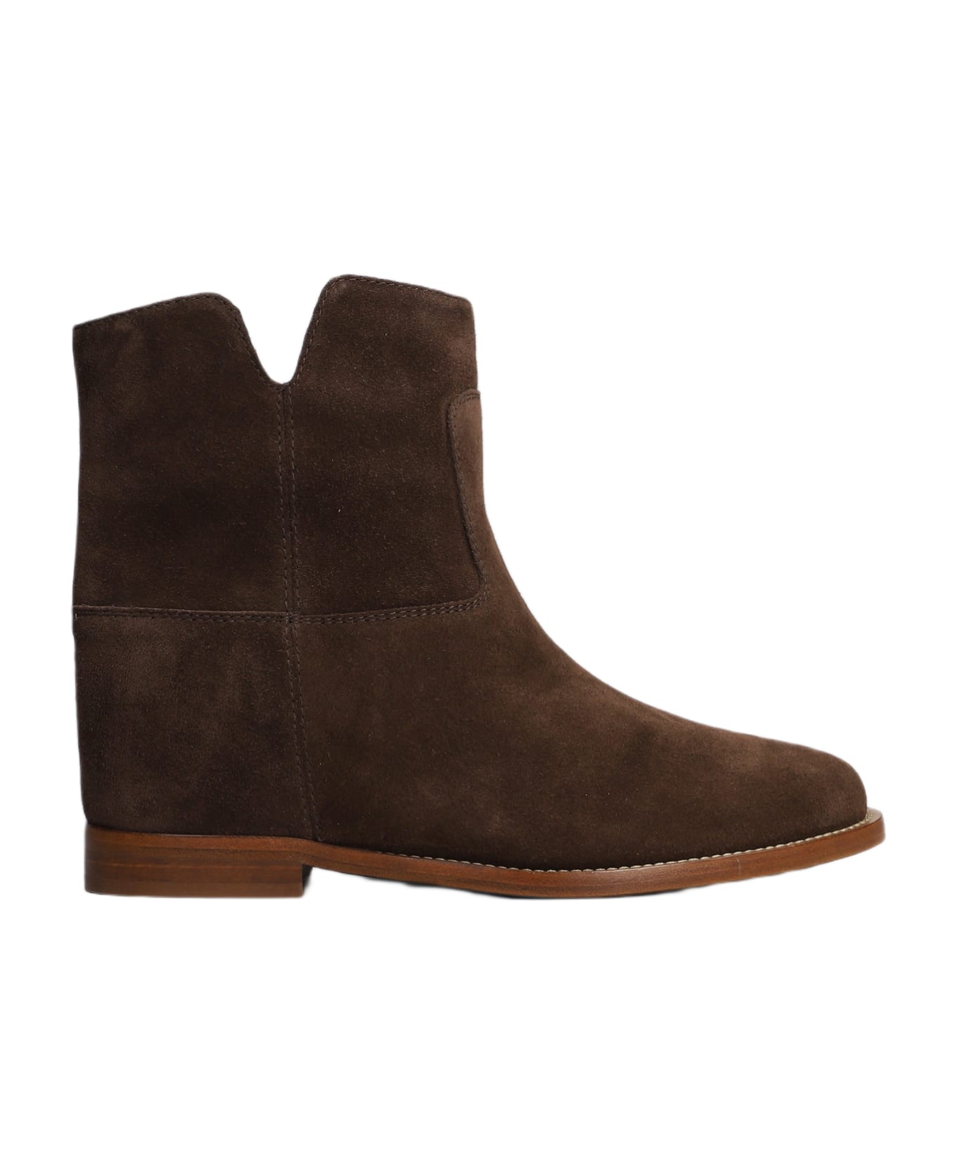 Via Roma 15 Ankle Boots Inside Wedge In Brown Suede - brown ブーツ