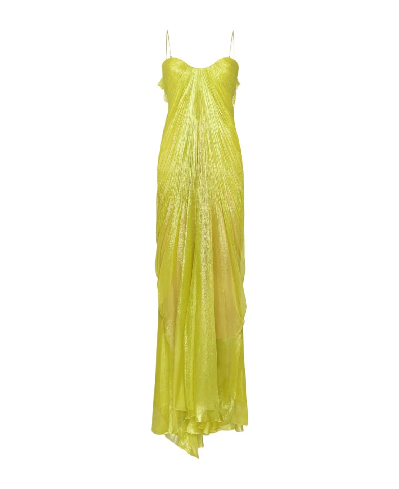 Maria Lucia Hohan Victoria Silk Long Dress - Lime
