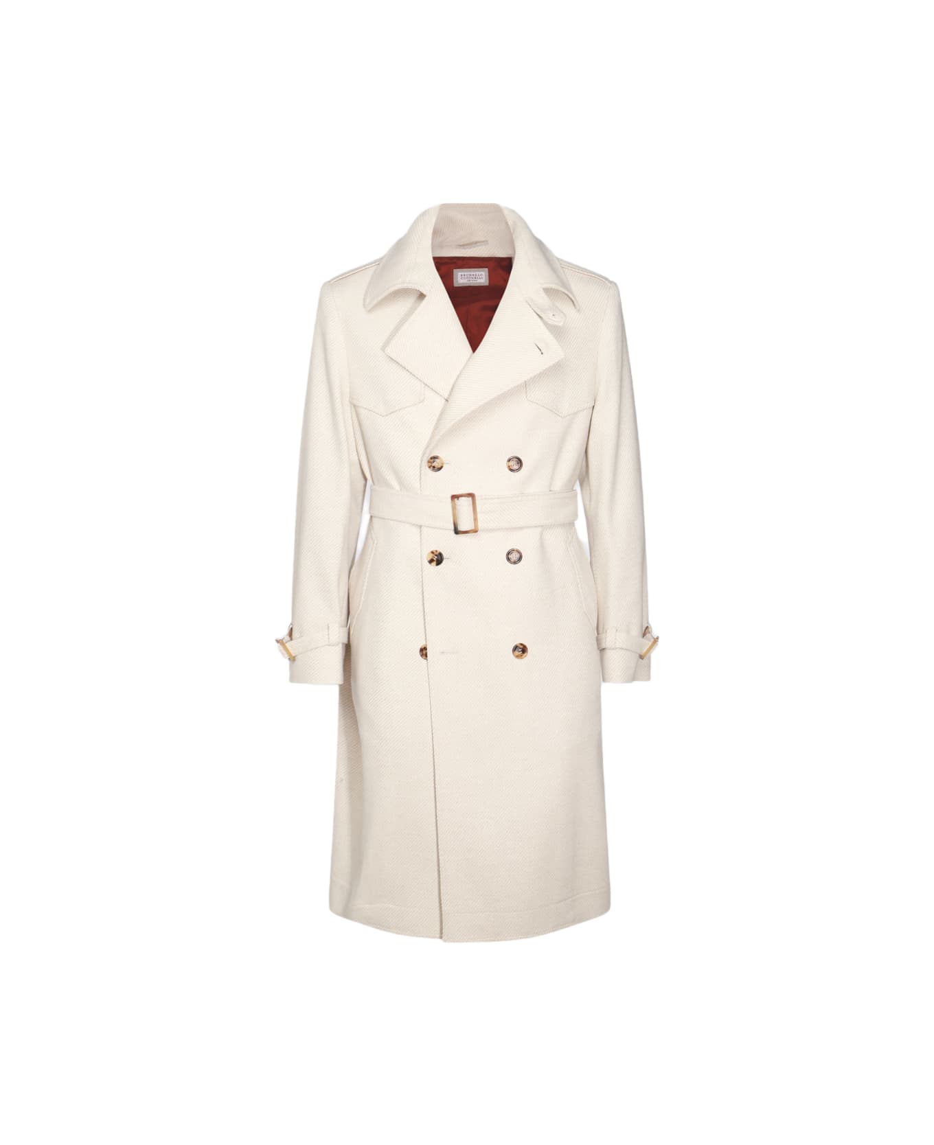 Brunello Cucinelli Wool Blend Trench Coat - Beige