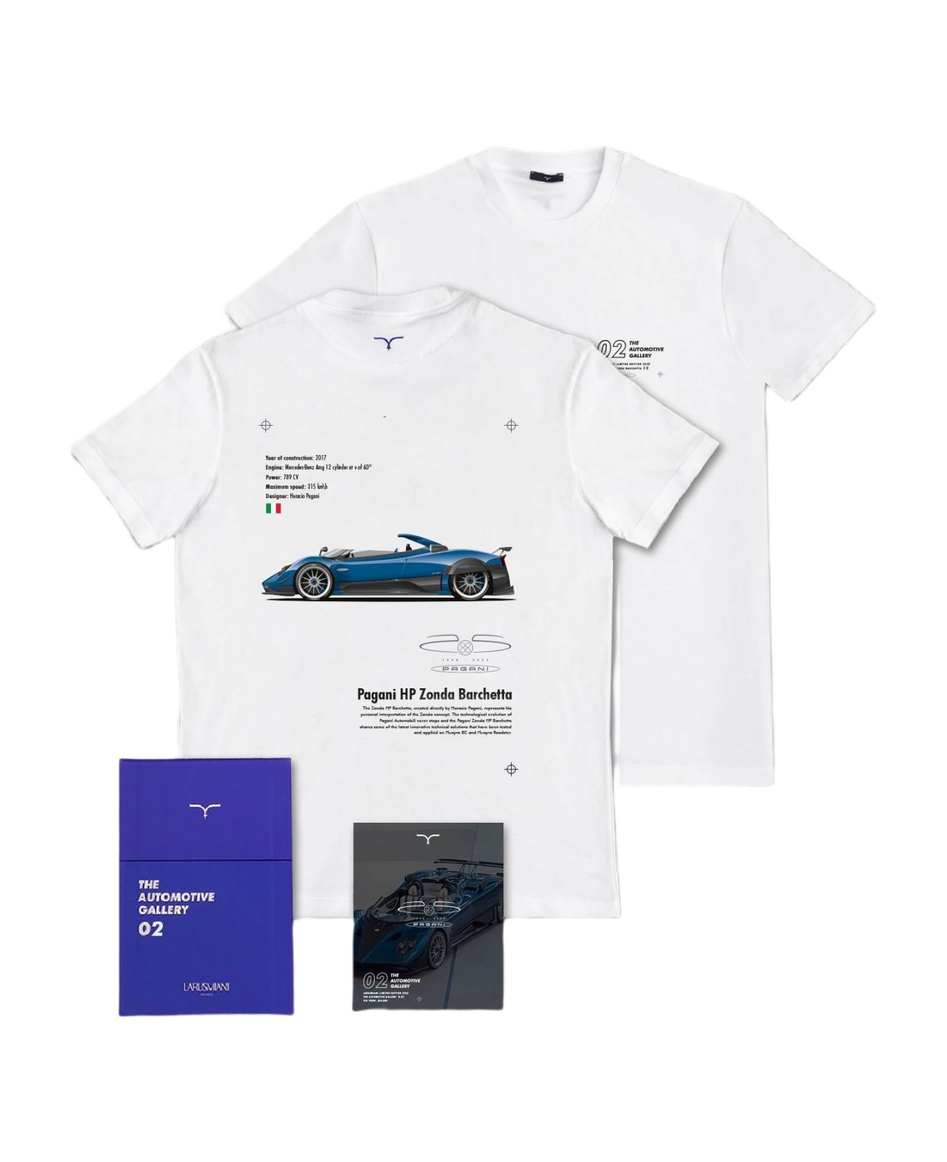 Larusmiani The Automotive Gallery - 02. Pagani Hp Barchetta T-Shirt - White