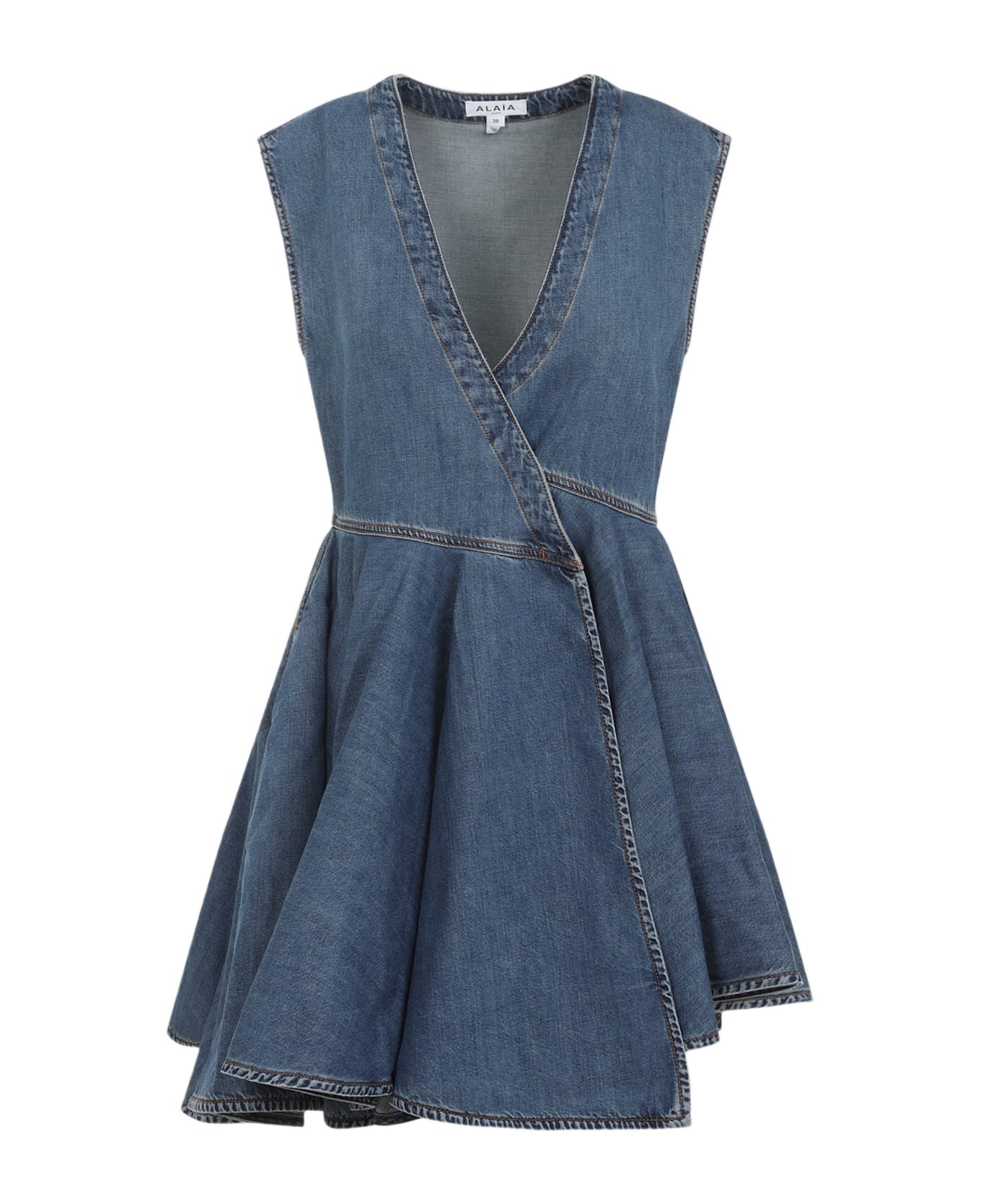 Alaia Alaïa Wrap Mini Dress - Bleu Mineral