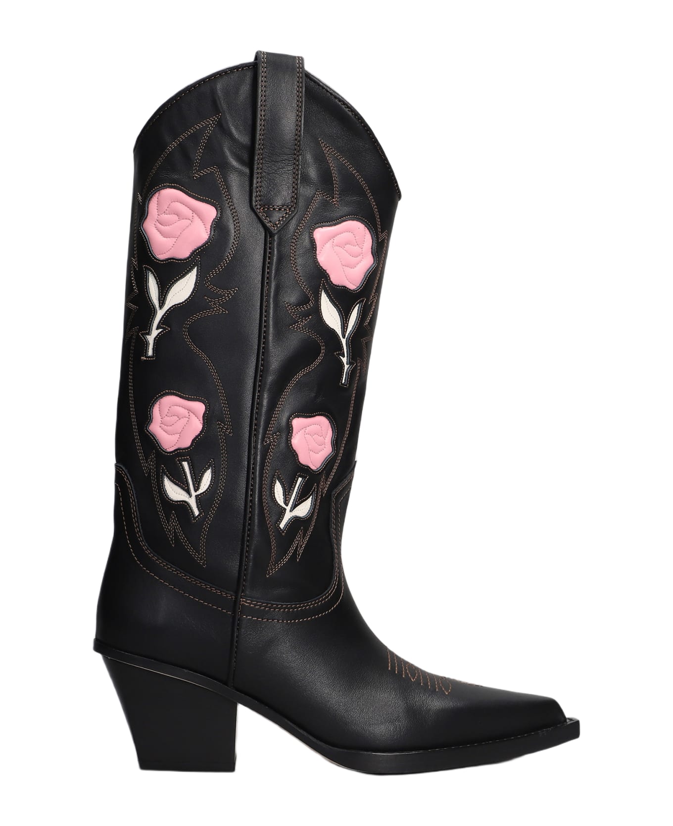 Paris Texas Rosalia Texan Boots In Black Leather - black