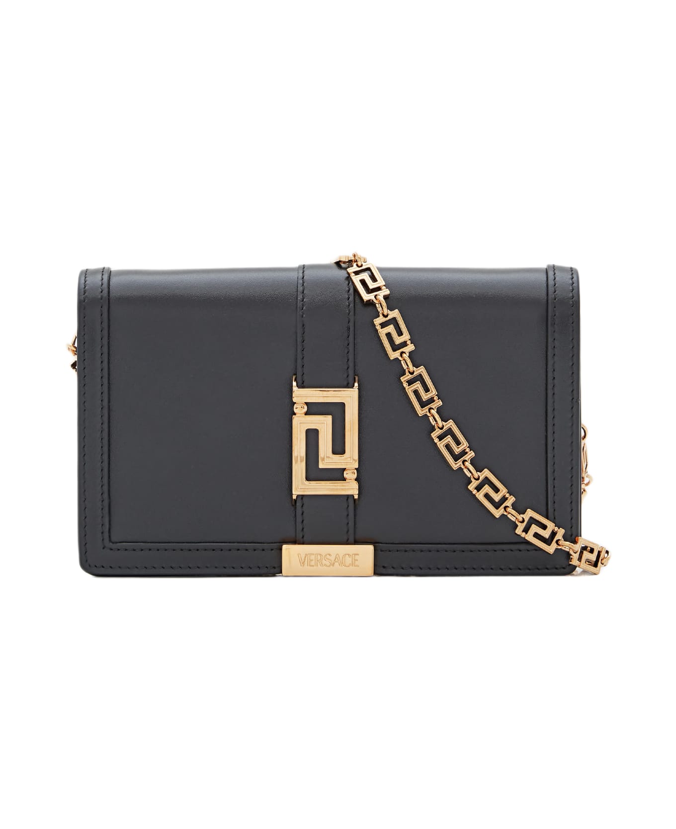 Versace Leather Wallet W/chain - Black