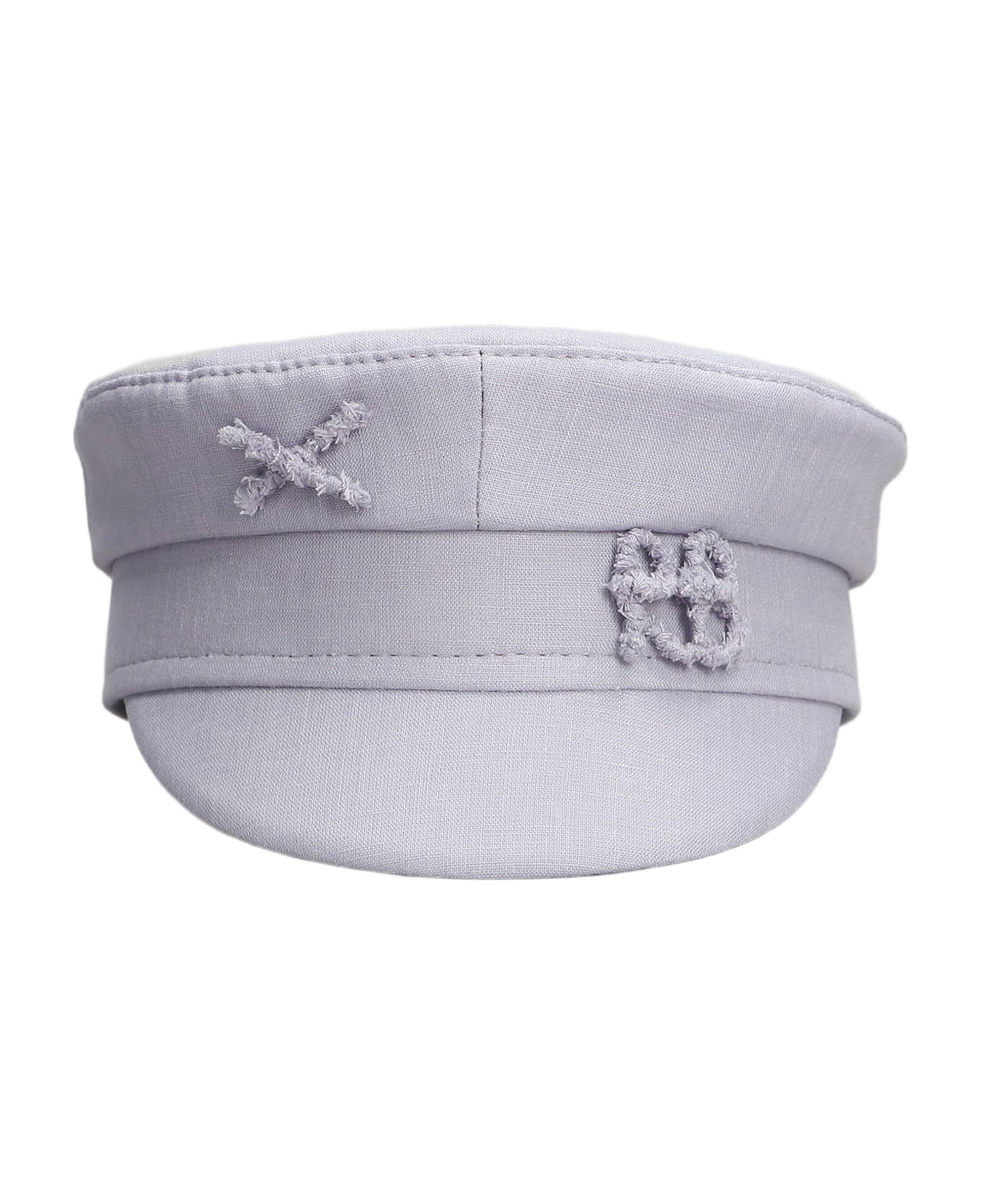 Ruslan Baginskiy Baker Boy Hats In Viola Linen - Viola