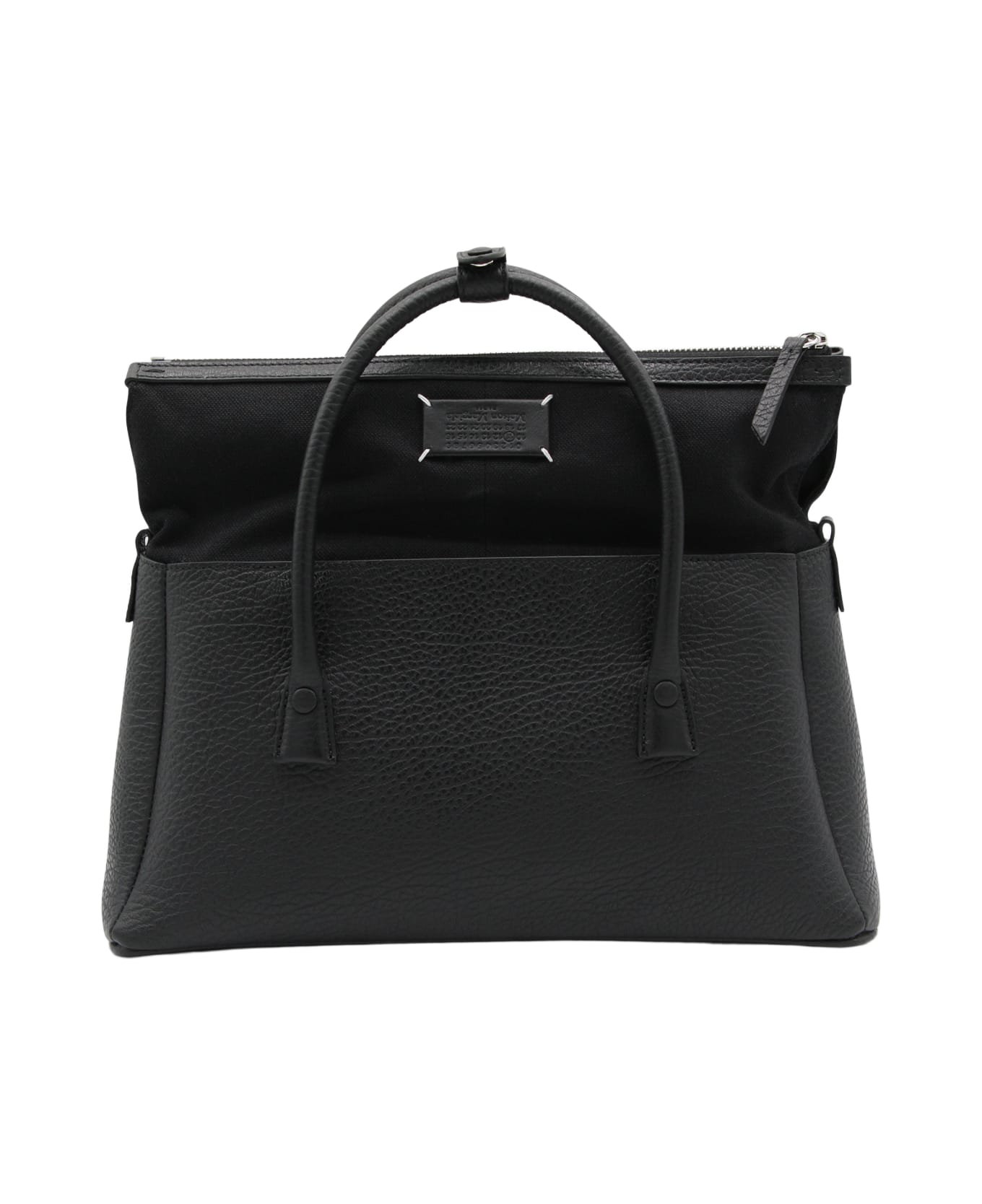 Maison Margiela Black Leather Top Handle Bag - Black