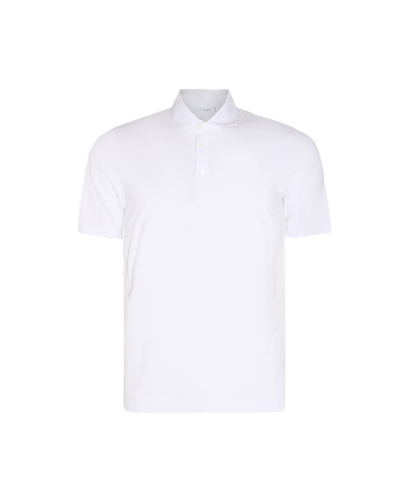 Cruciani White Cotton Polo Shirt - White