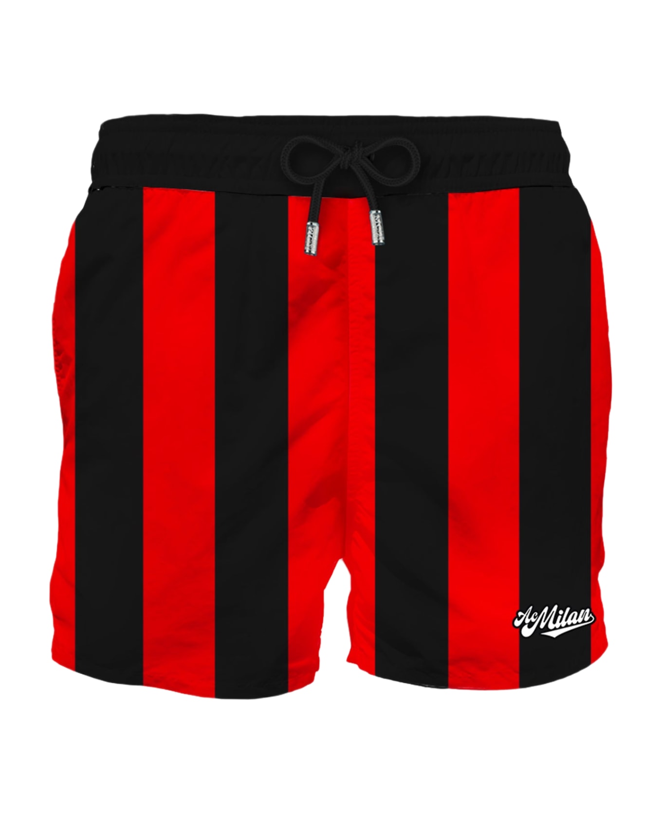 MC2 Saint Barth Man Swim Shorts With Milan Vintage Striped Print | Milan Special Edition - BLACK