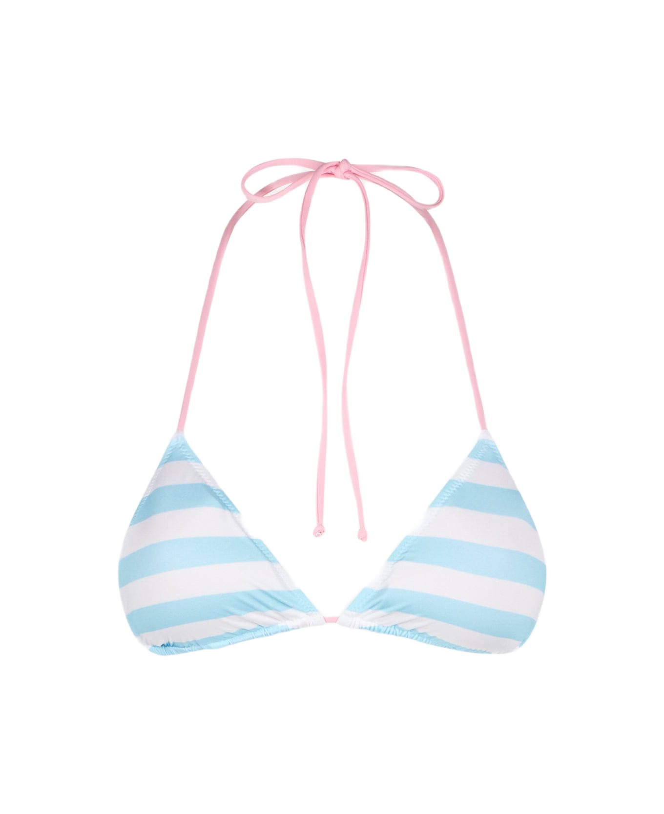 MC2 Saint Barth Woman Triangle Top Swimsuit With Striped Print | Fiorucci Special Edition - BLUE