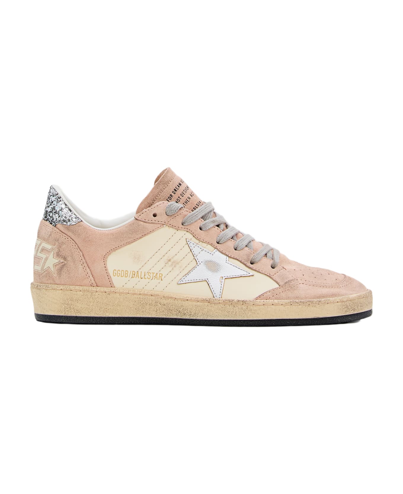 Golden Goose Ballstar Leather Sneakers - NOUGAT/WHITE/SILVER