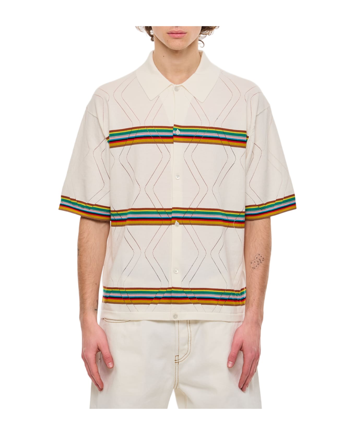 Paul Smith Knitted Ss Shirt - White シャツ