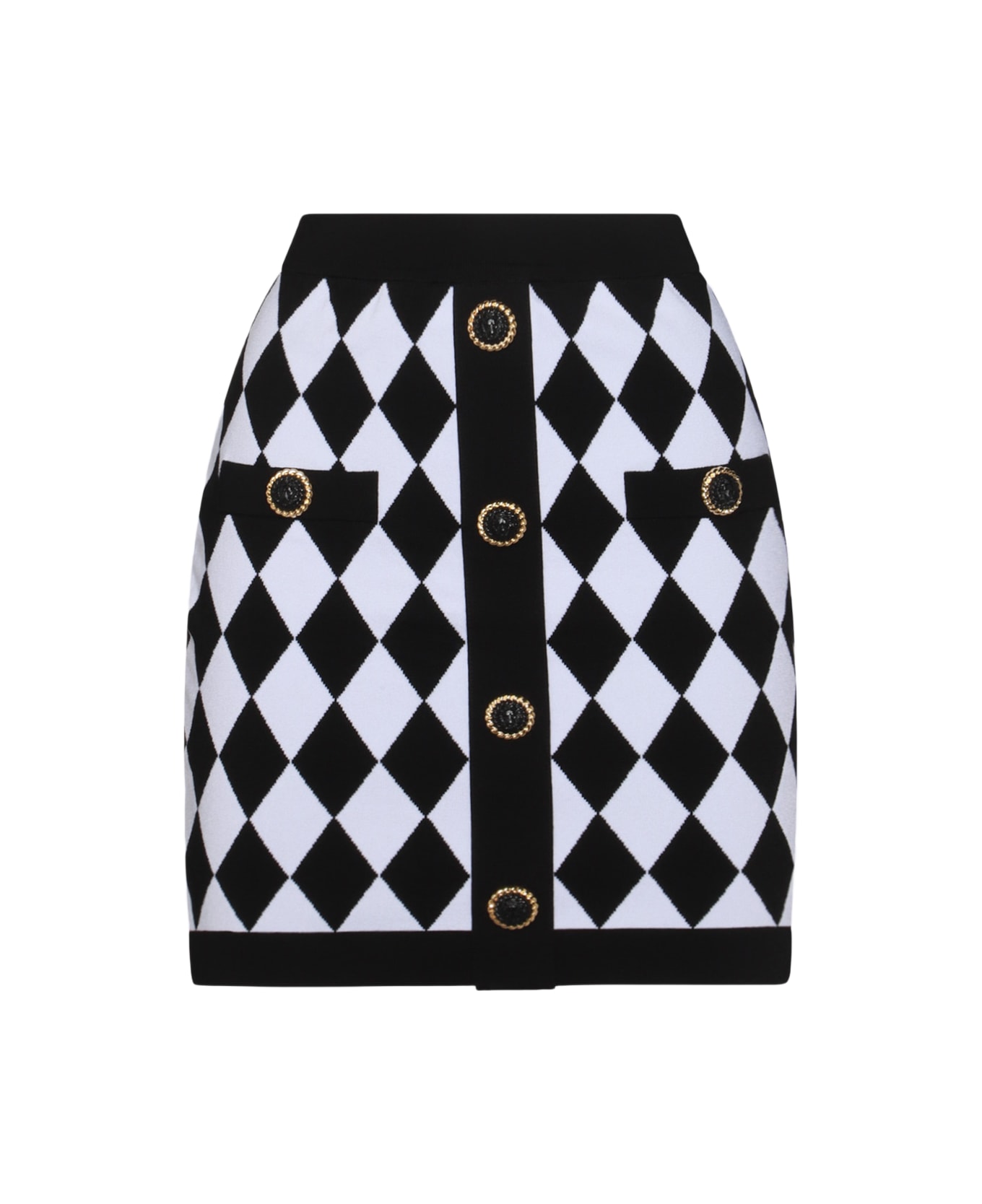 Balmain Black And White Mini Skirt - NOIR/BLANC