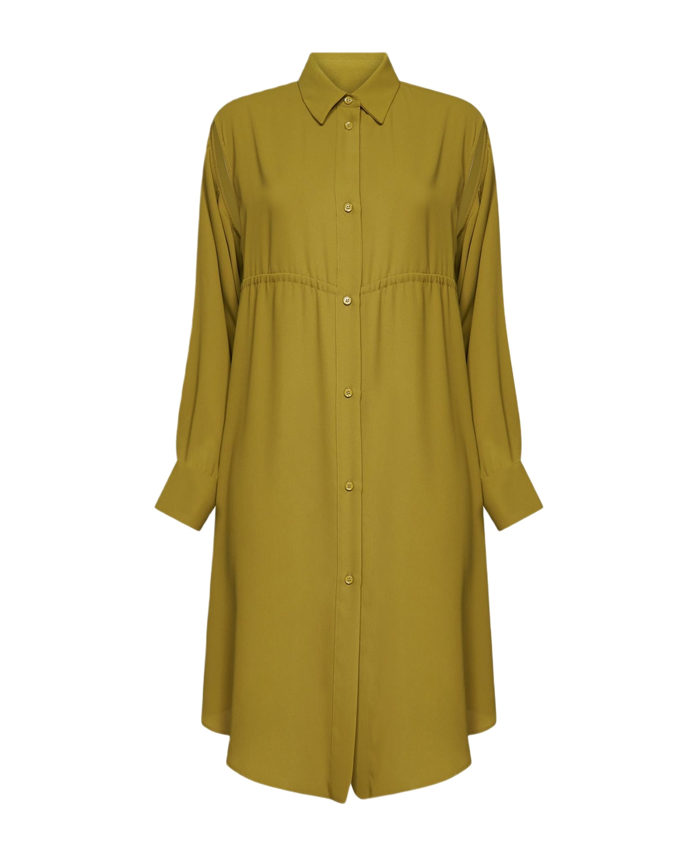 MM6 Maison Margiela Crepe Shirt Dress - Green