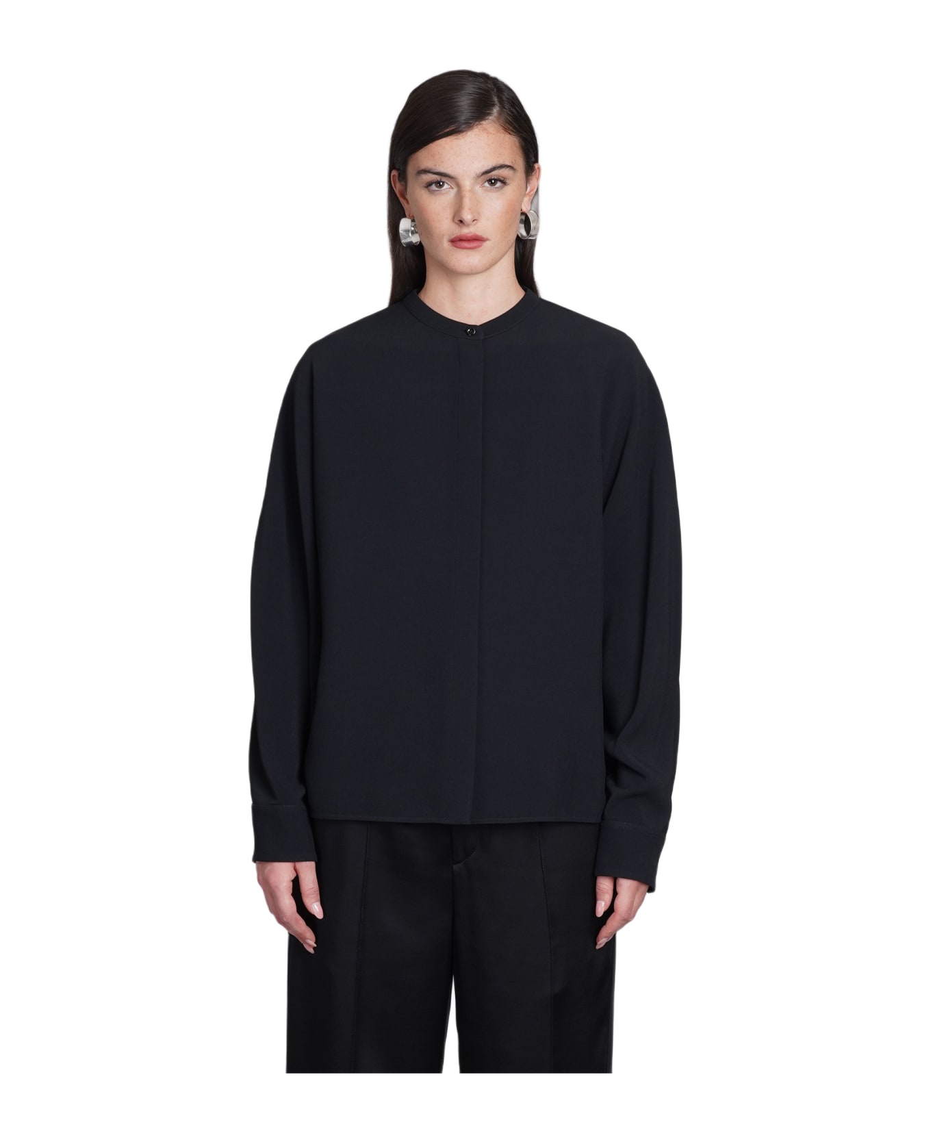 Jil Sander Viscose Blend Shirt - BLACK
