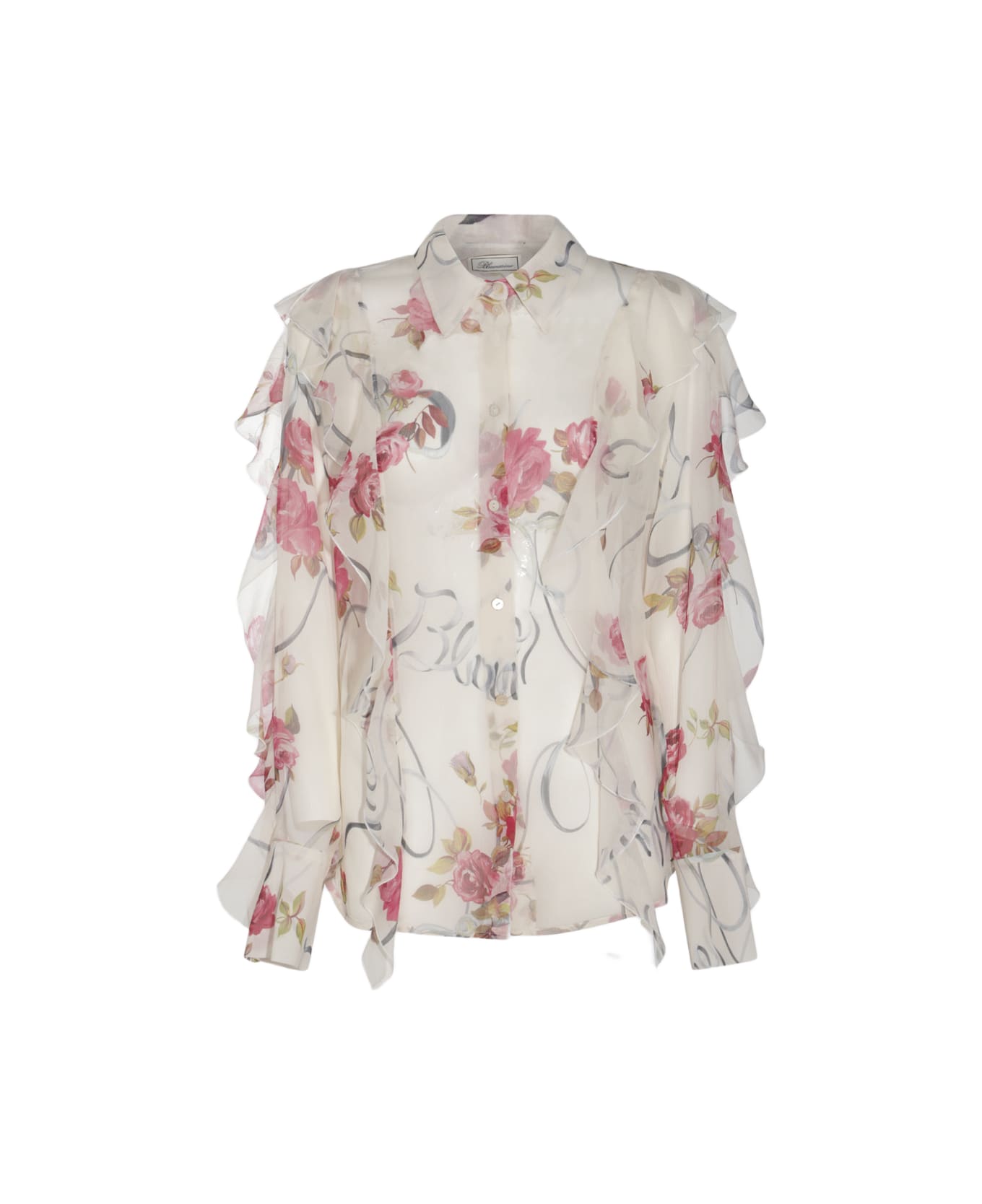 Blumarine 花柄フリル袖Tシャツ Junetta 花柄 フリル袖 Tシャツ - メルカリ