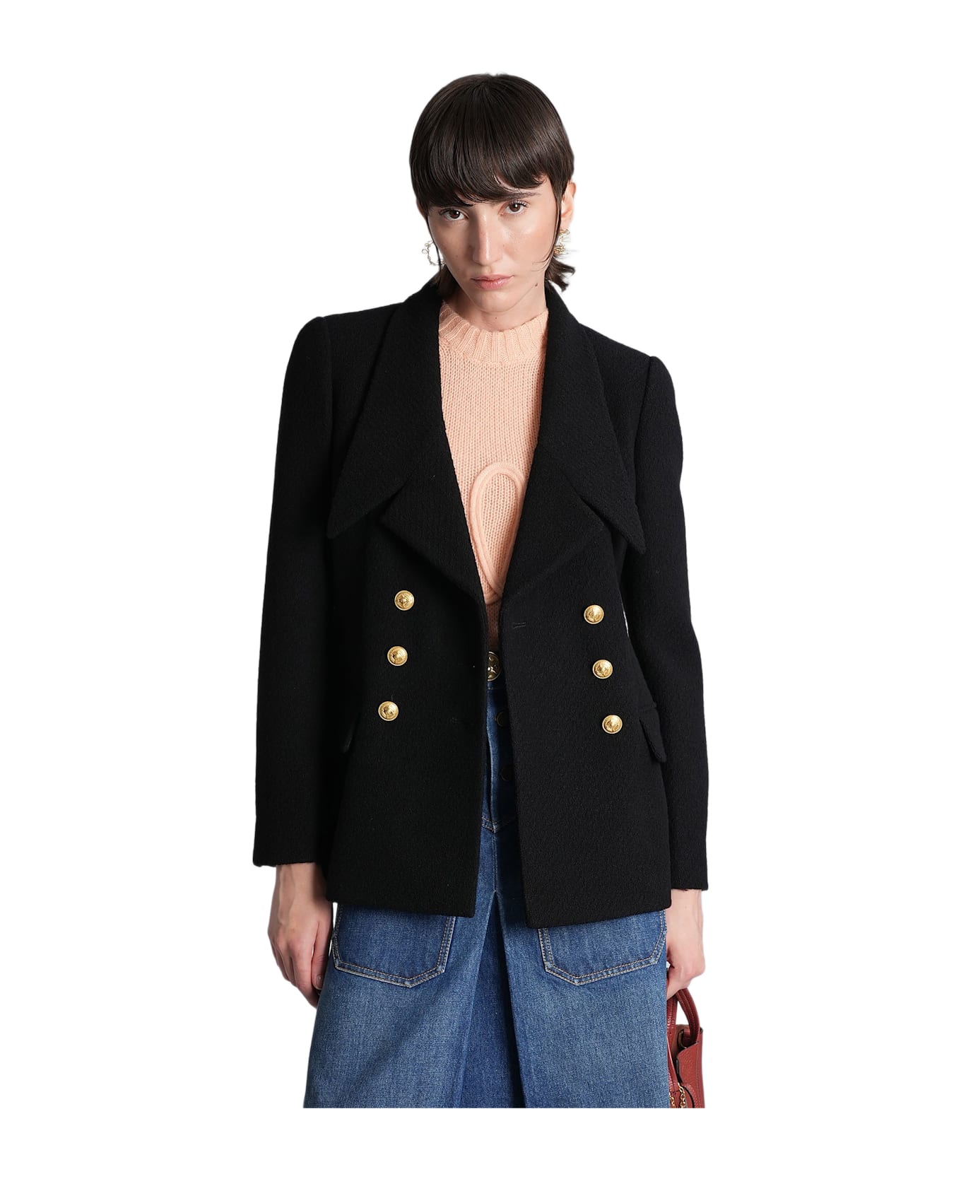 Chloé Blazer In Black Wool - black