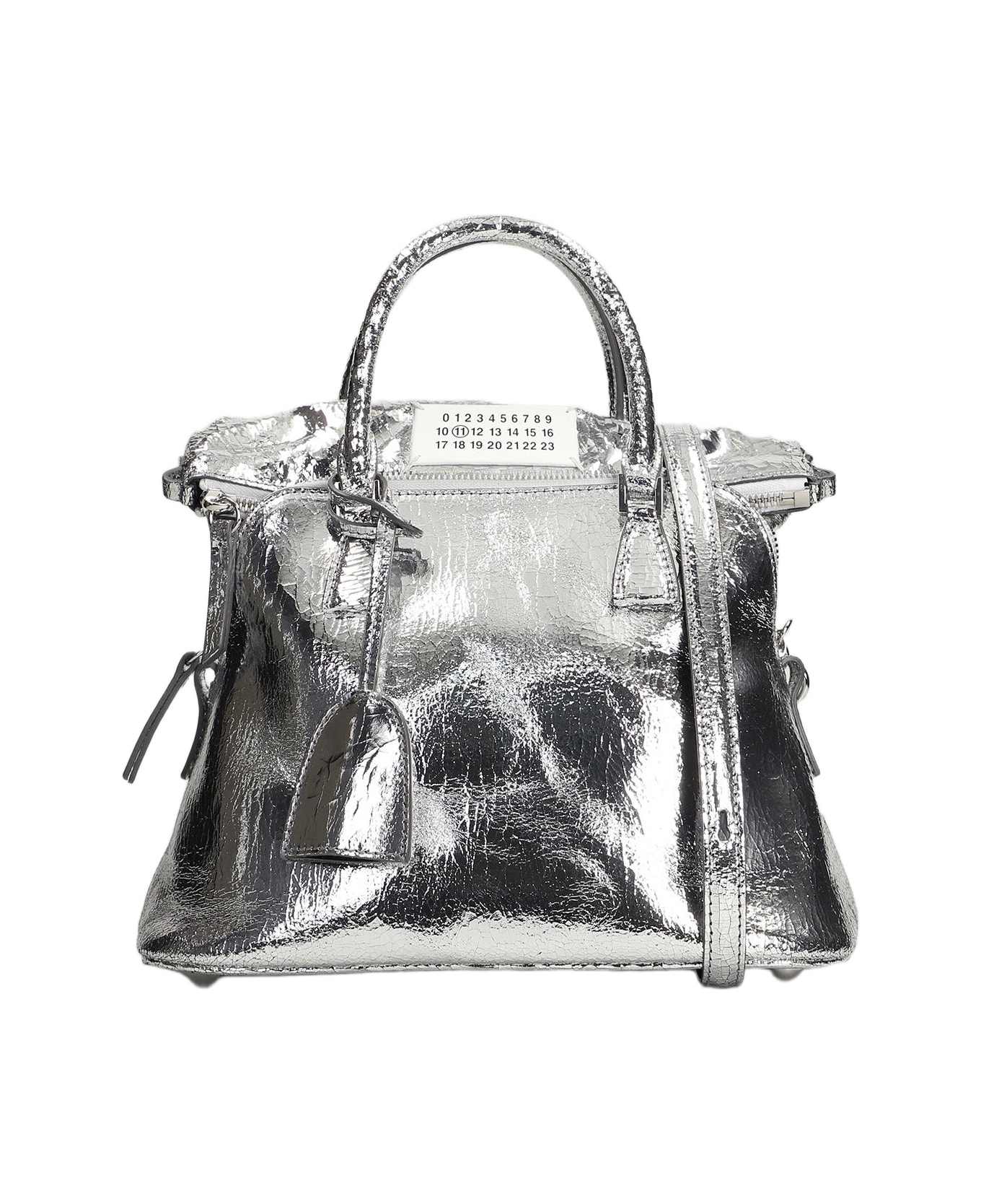 Maison Margiela 5ac Shoulder Bag In Silver Leather - silver