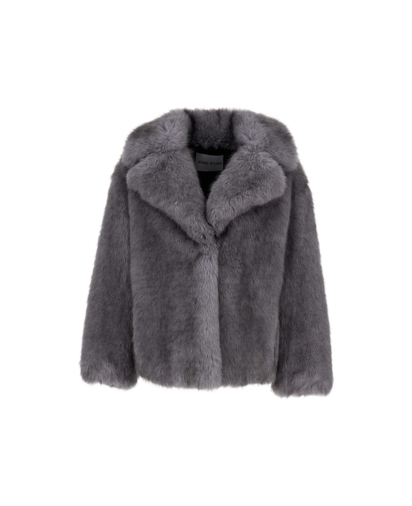 STAND STUDIO Faux Fur Valentina Jacket - Grey