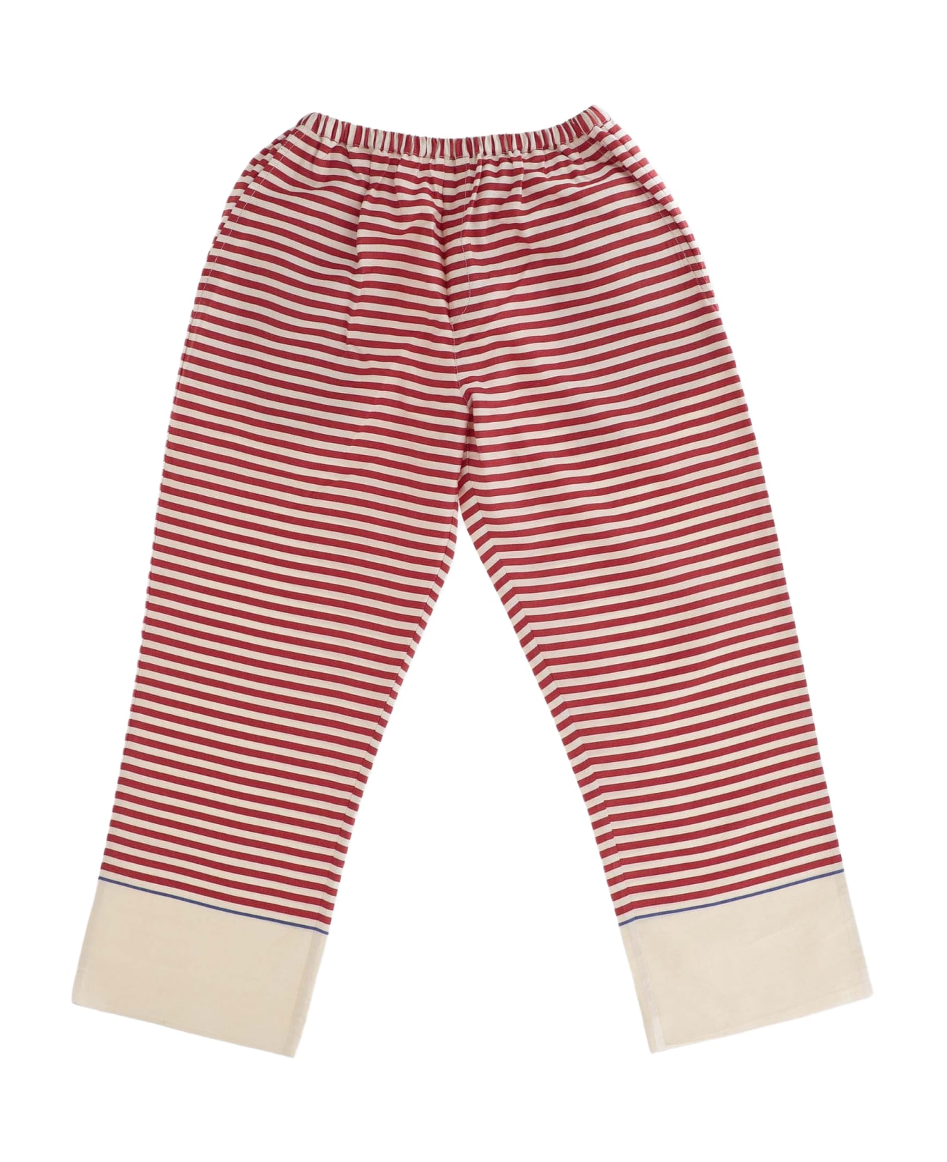 Péro Cotton And Silk Pants With Striped Pattern - Red