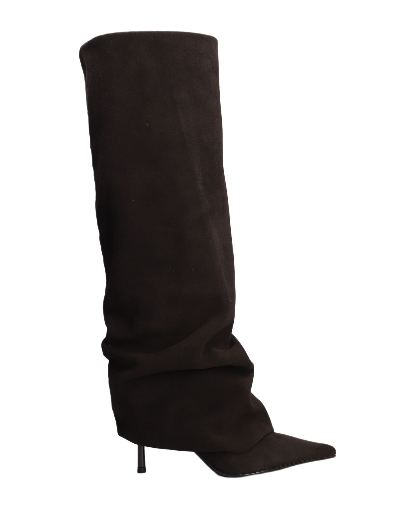Le Silla Andy High Heels Boots In Brown Suede - brown