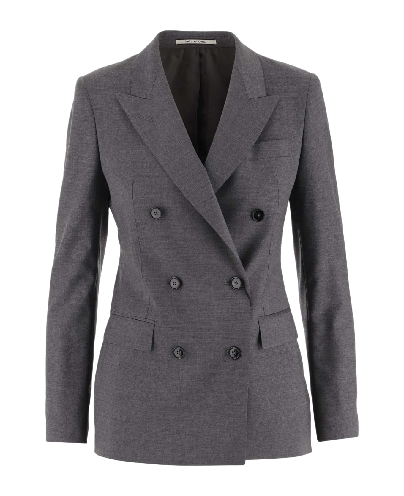 Tagliatore Double-breasted Stretch Wool Jacket - Grey
