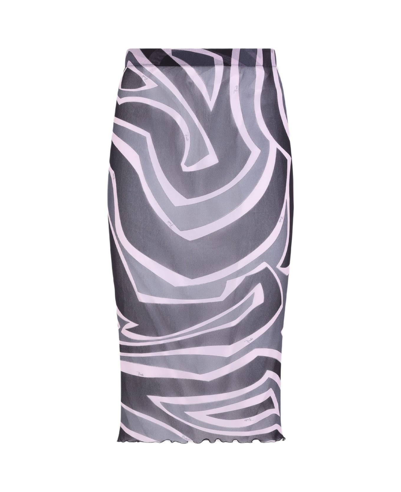Pucci Tulle Midi Skirt - Black Pink