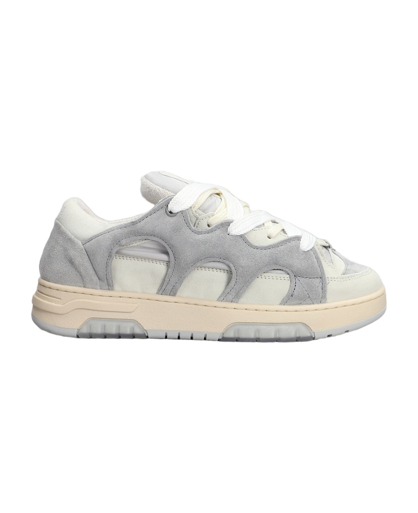 Paura Santha 1 Sneakers In Grey Suede And Fabric - grey