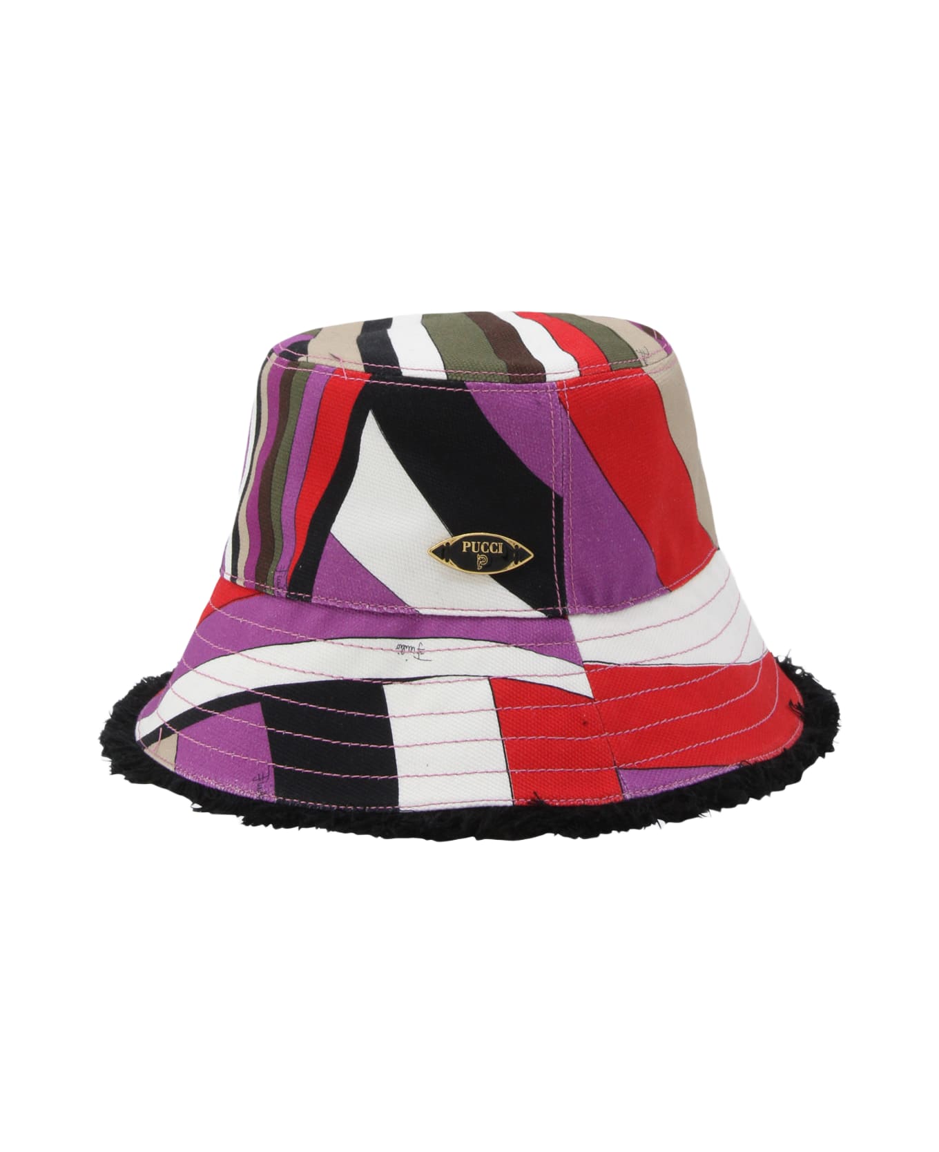 Pucci Multicolor Cotton Hat - KHAKI/FUXIA